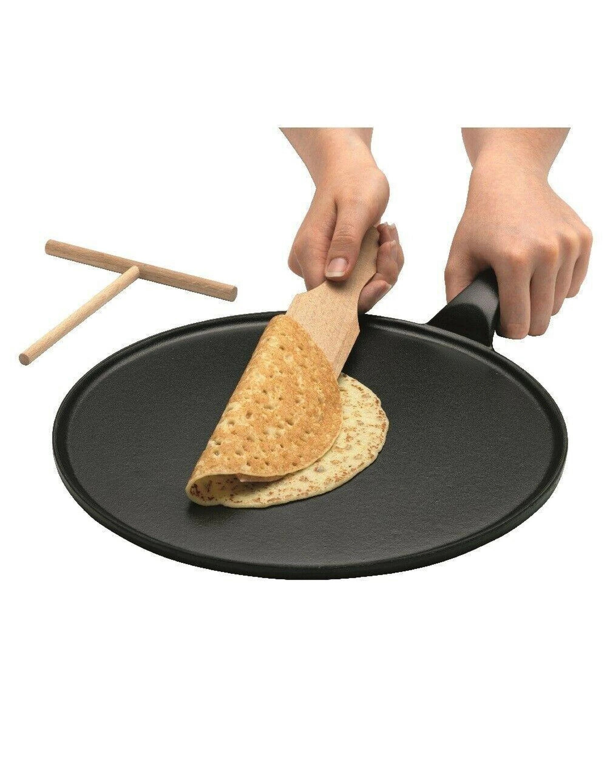 3 Chasseur Crepe Pan Cast 30cm Iron  Black Onyx, 3 of 3