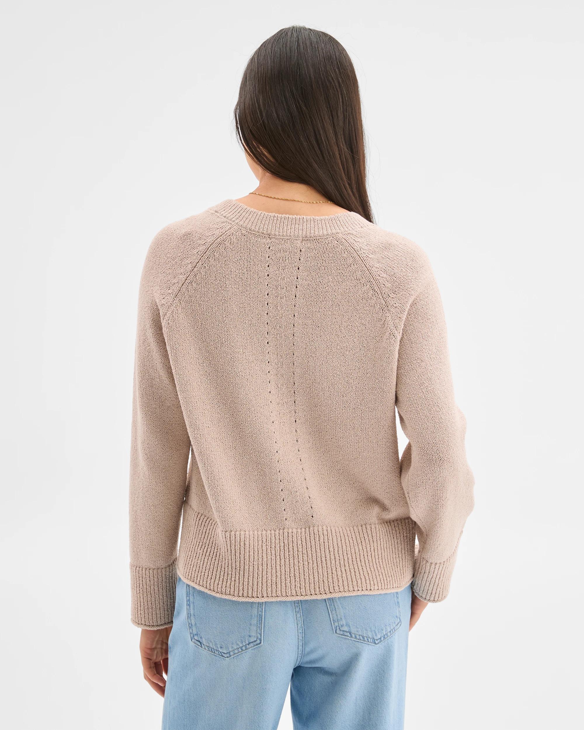 5 Target Woman Australian Cotton Blend Boucle V-Neck Jumper PEBBLE, 5 of 5