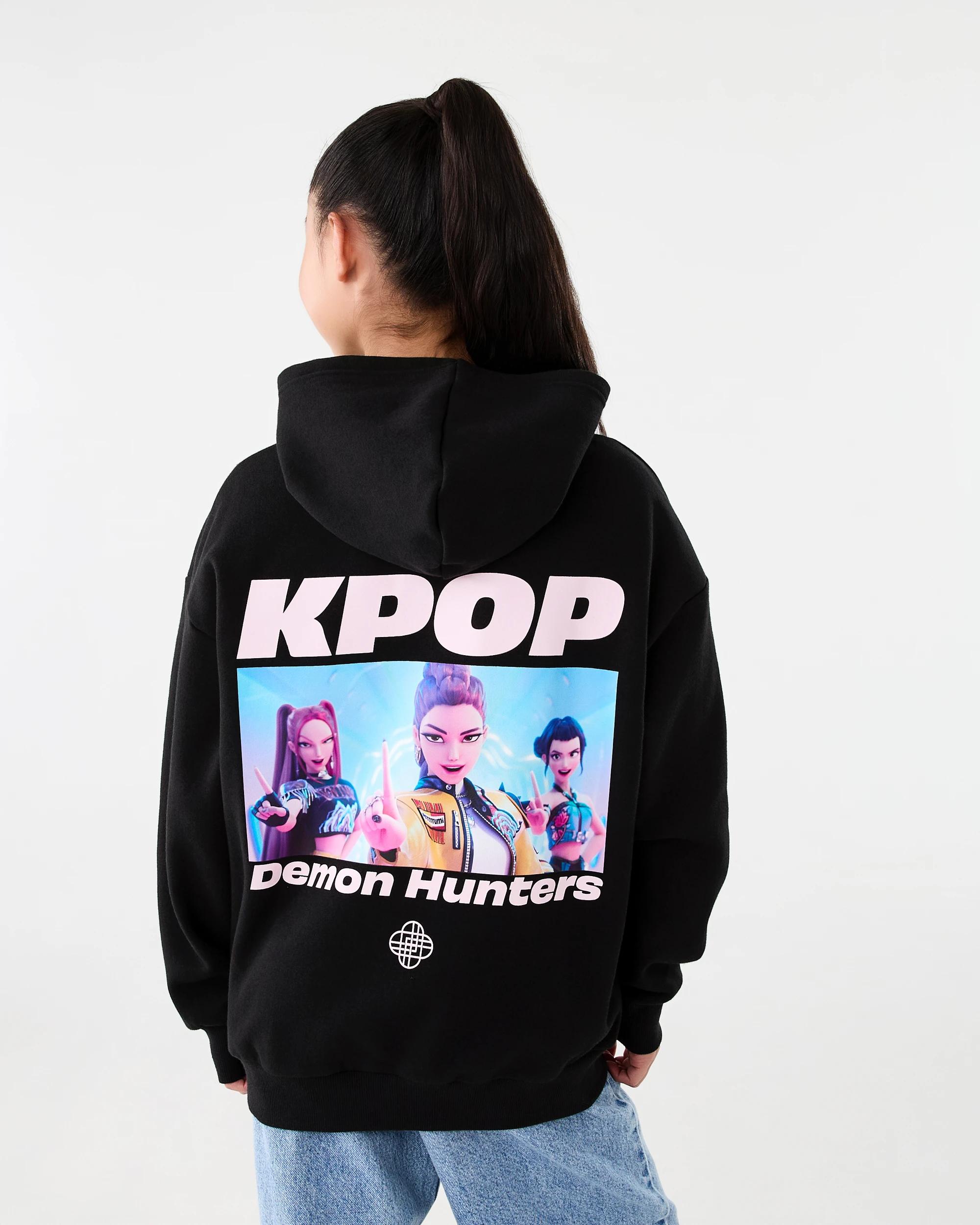 2 KPop Demon Hunters License Oversized Hoodie Black Dh, 2 of 8