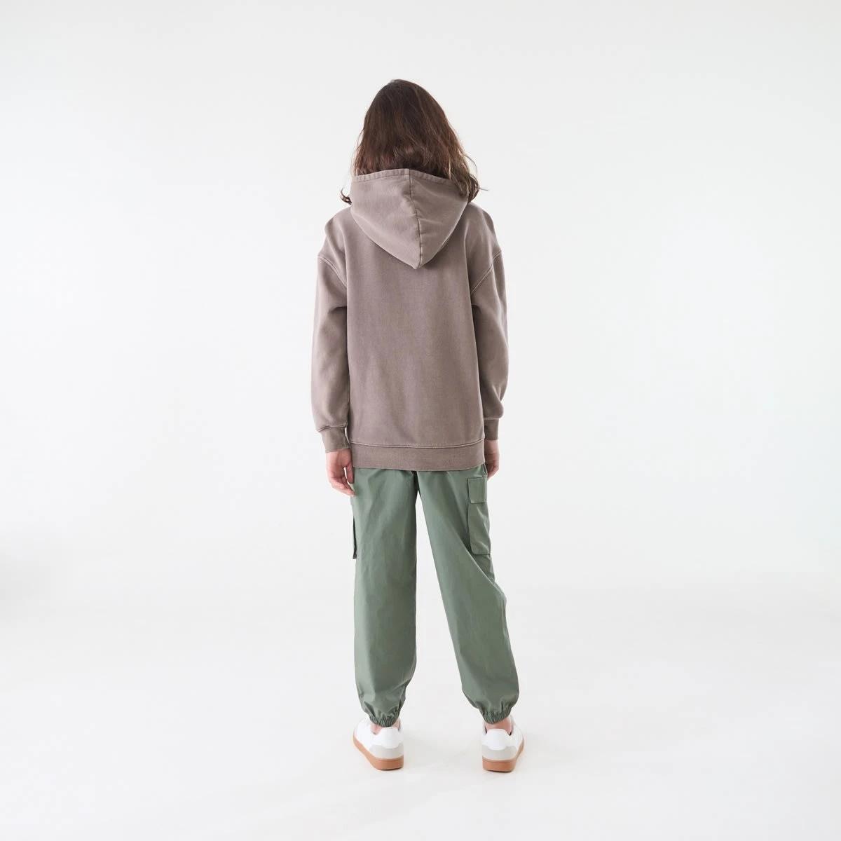 6 Oversized Washed Hoodie with Pocket Brown Choc, 6 of 6