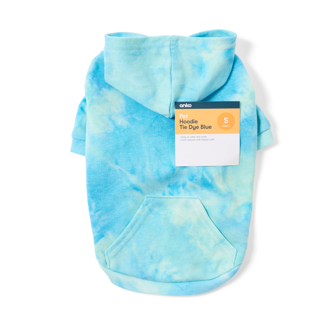 10 Pet Hoodie Tie-Dye - Small, Blue, 10 of 10