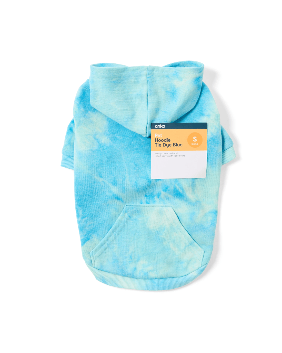 10 Pet Hoodie Tie-Dye - Small, Blue, 10 of 10