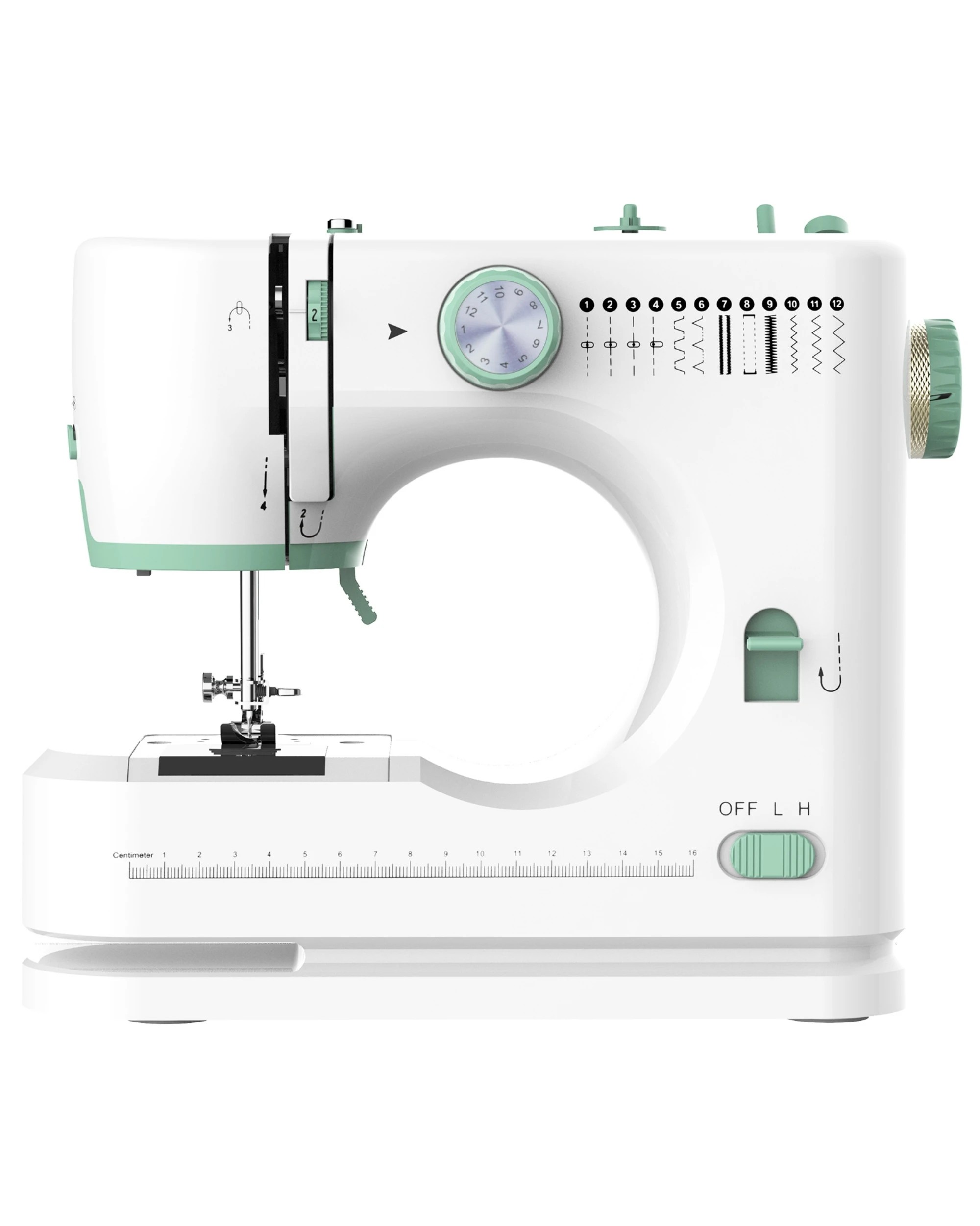 4 Advwin Mini Sewing Machine with 12 Stitch Patterns 54 Sewing Accessories - White, 4 of 7
