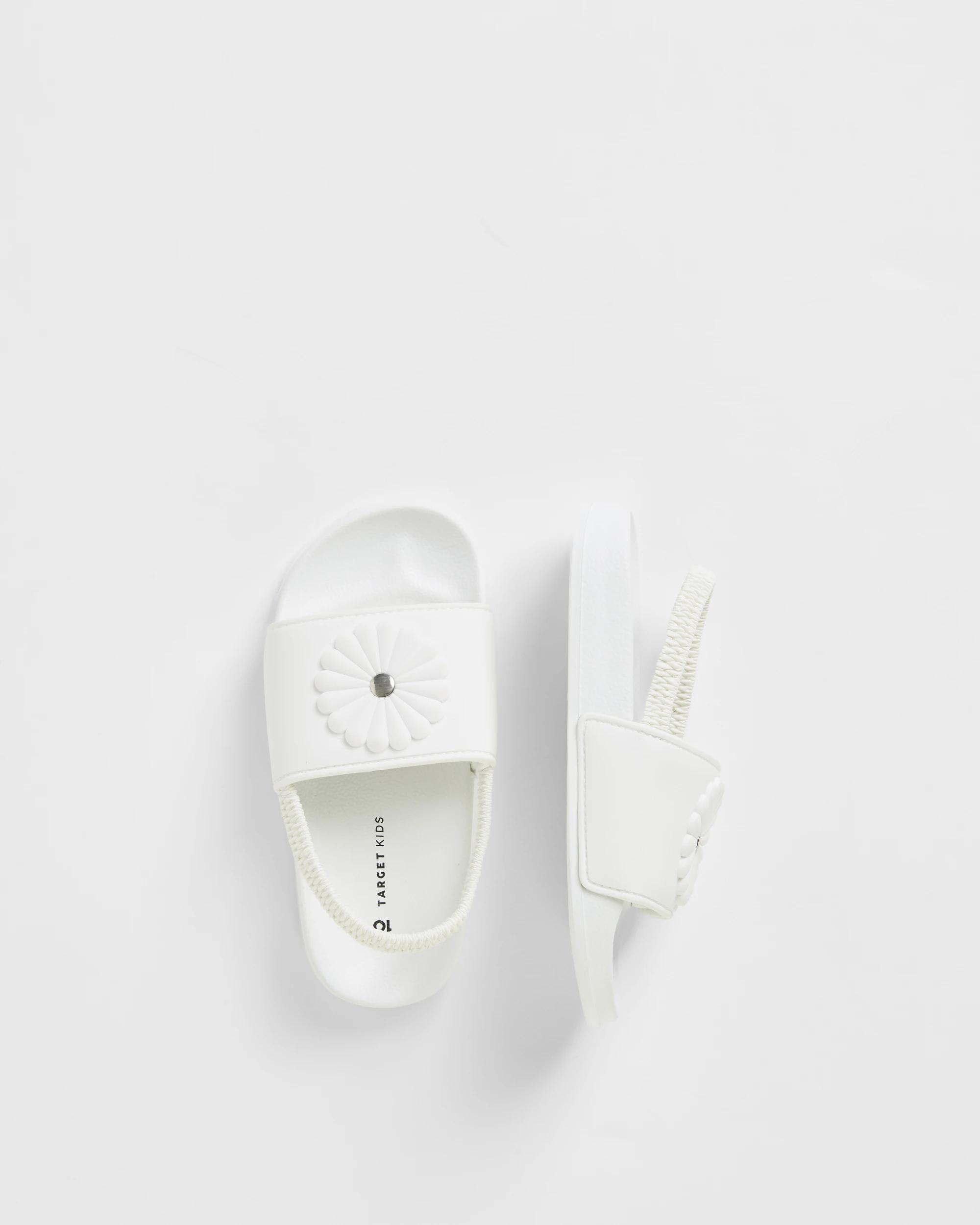 3 Target Kids Flower Slingback Slides WHITE, 3 of 3