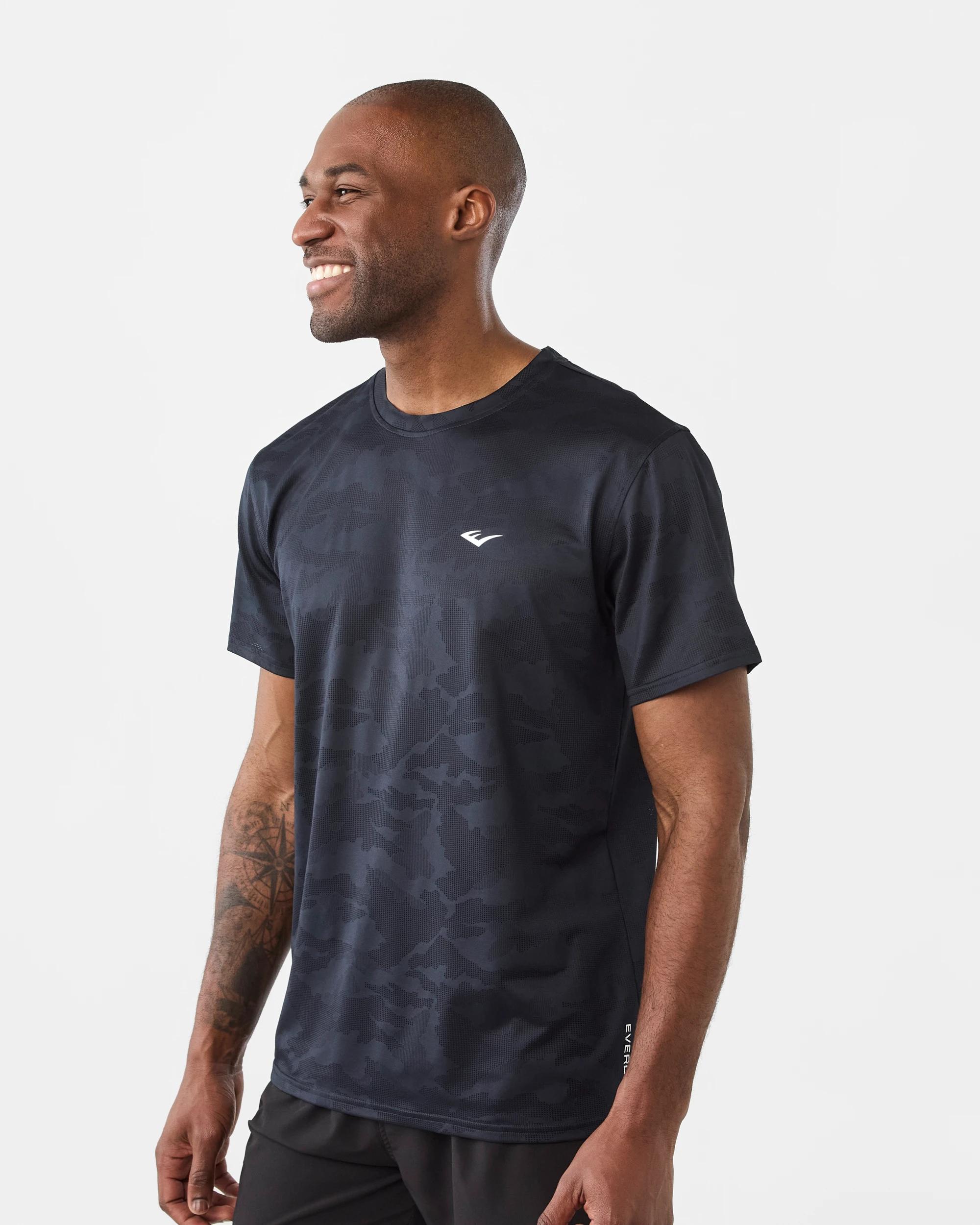 2 Everlast Mens Evertech Jaquard Training T-shirt Indigocamo, 2 of 8