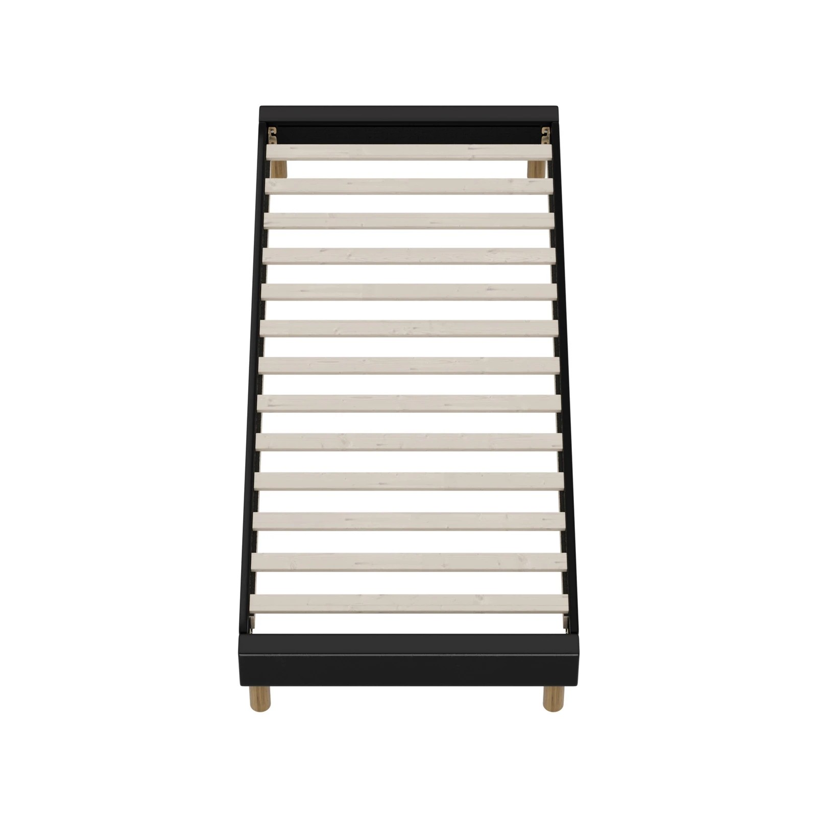 7 Oikiture Bed Frame Single Size Bed Base PU Leather - Black, 7 of 9