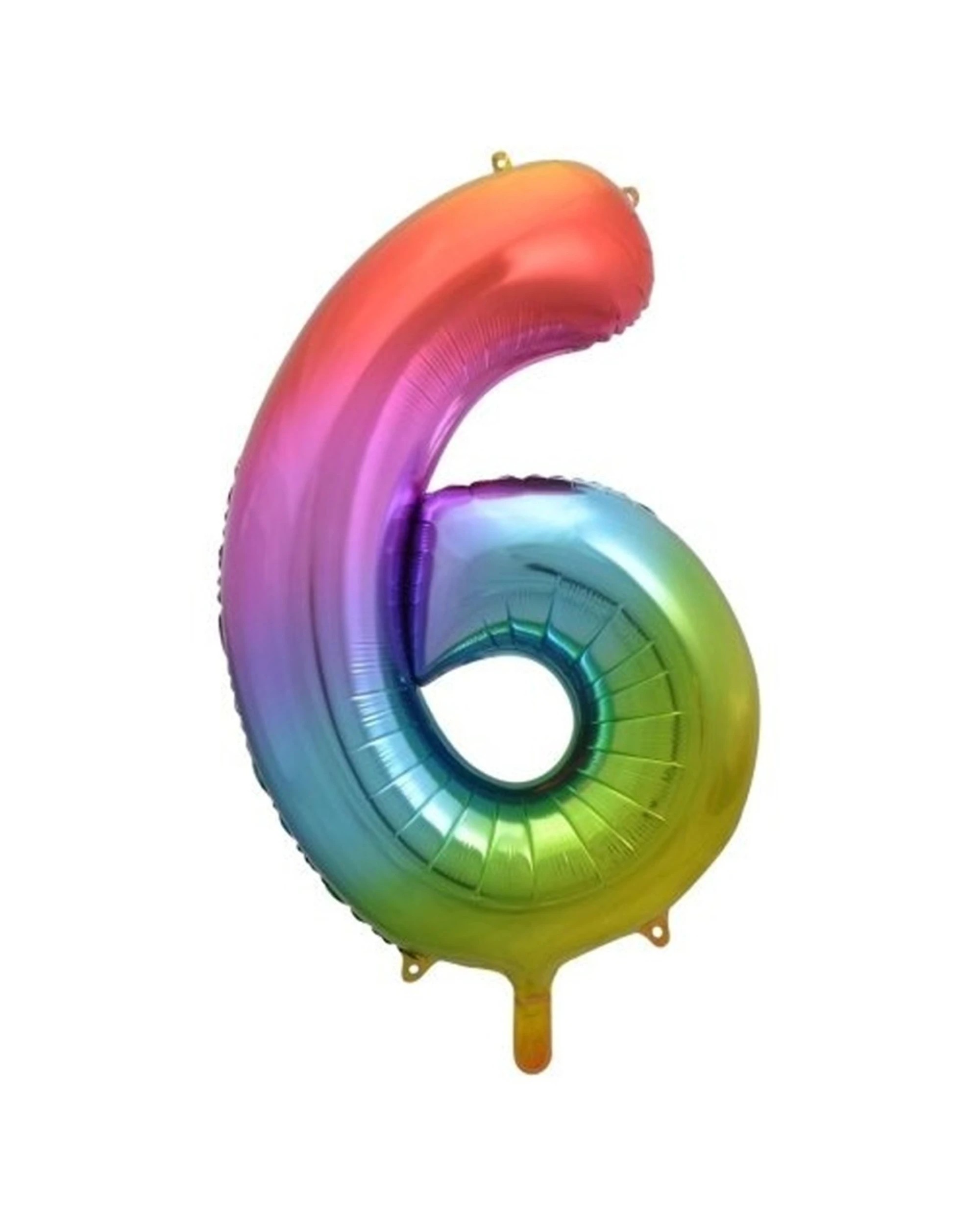 1 Alpen Decrotex Foil Balloon Number 6 Party Decoration 34 Inches Rainbow - Multi, 1 of 1