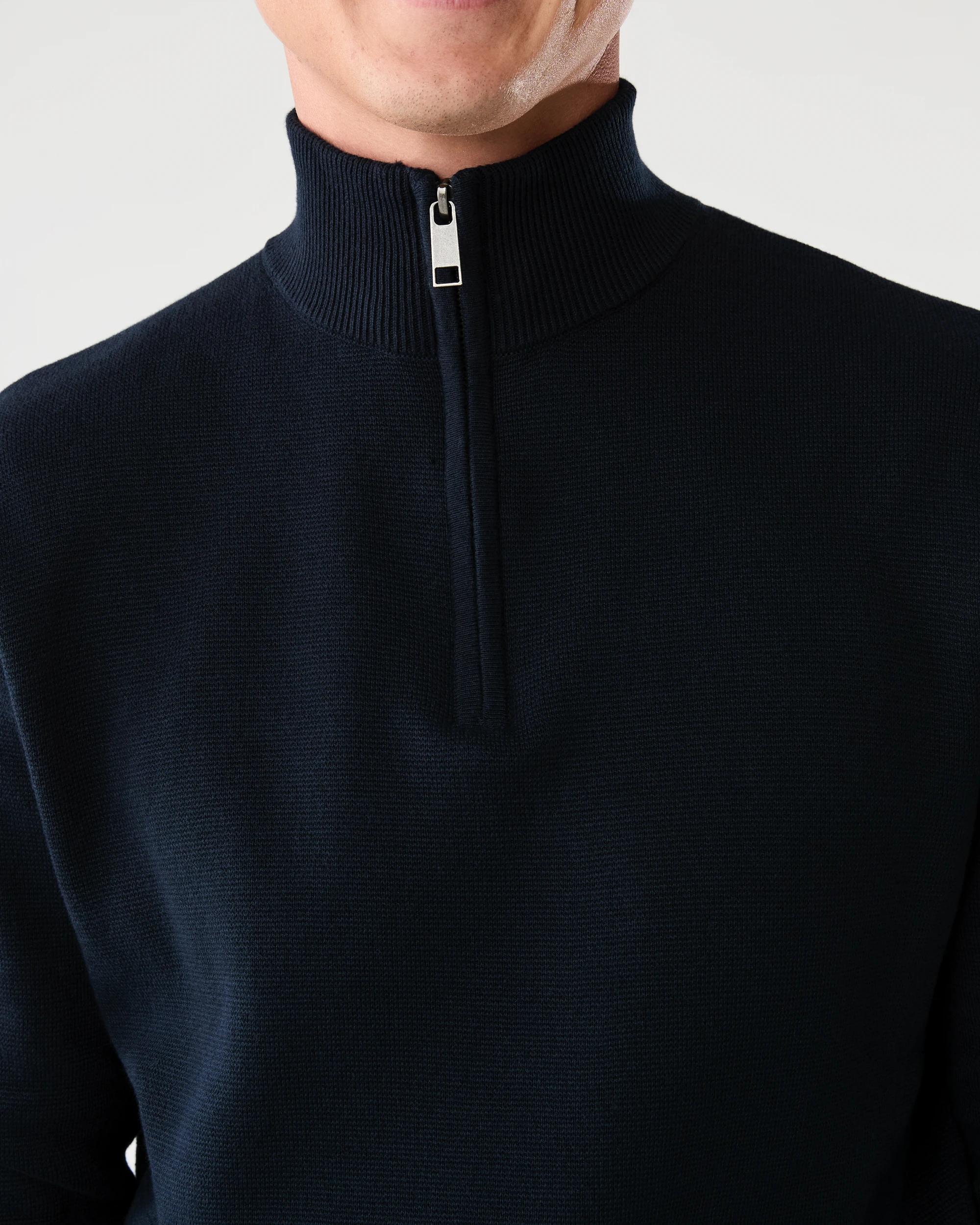 6 1/4 Zip Knit Jumper Sky Cptn, 6 of 6