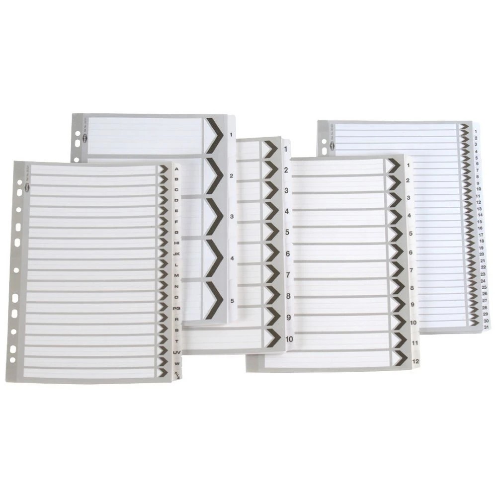 1 Marbig Reinforced A4 1-10 Tab Divider Black and White, 1 of 1