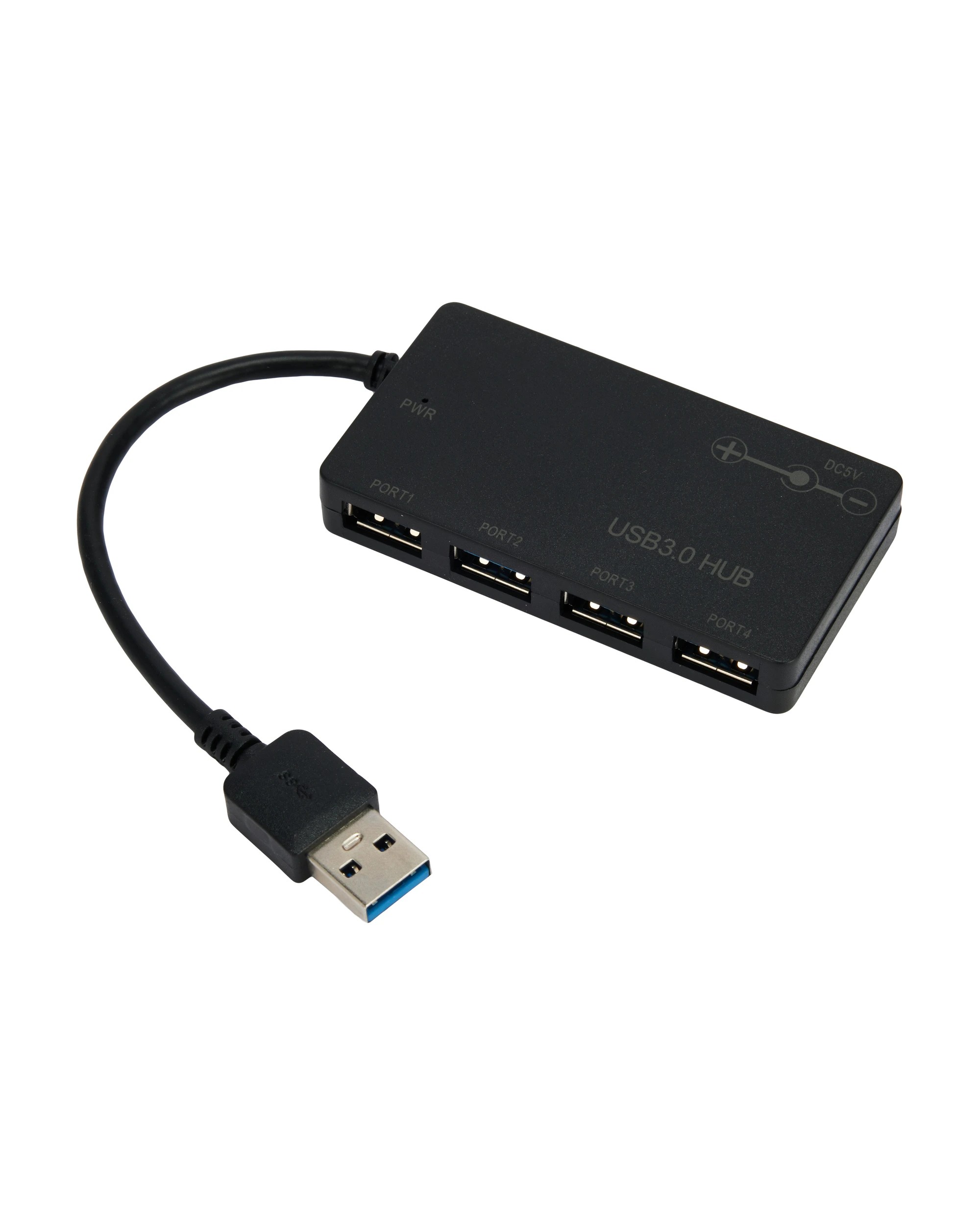 1 4 Port USB 3.0 Hub - Black, 1 of 5