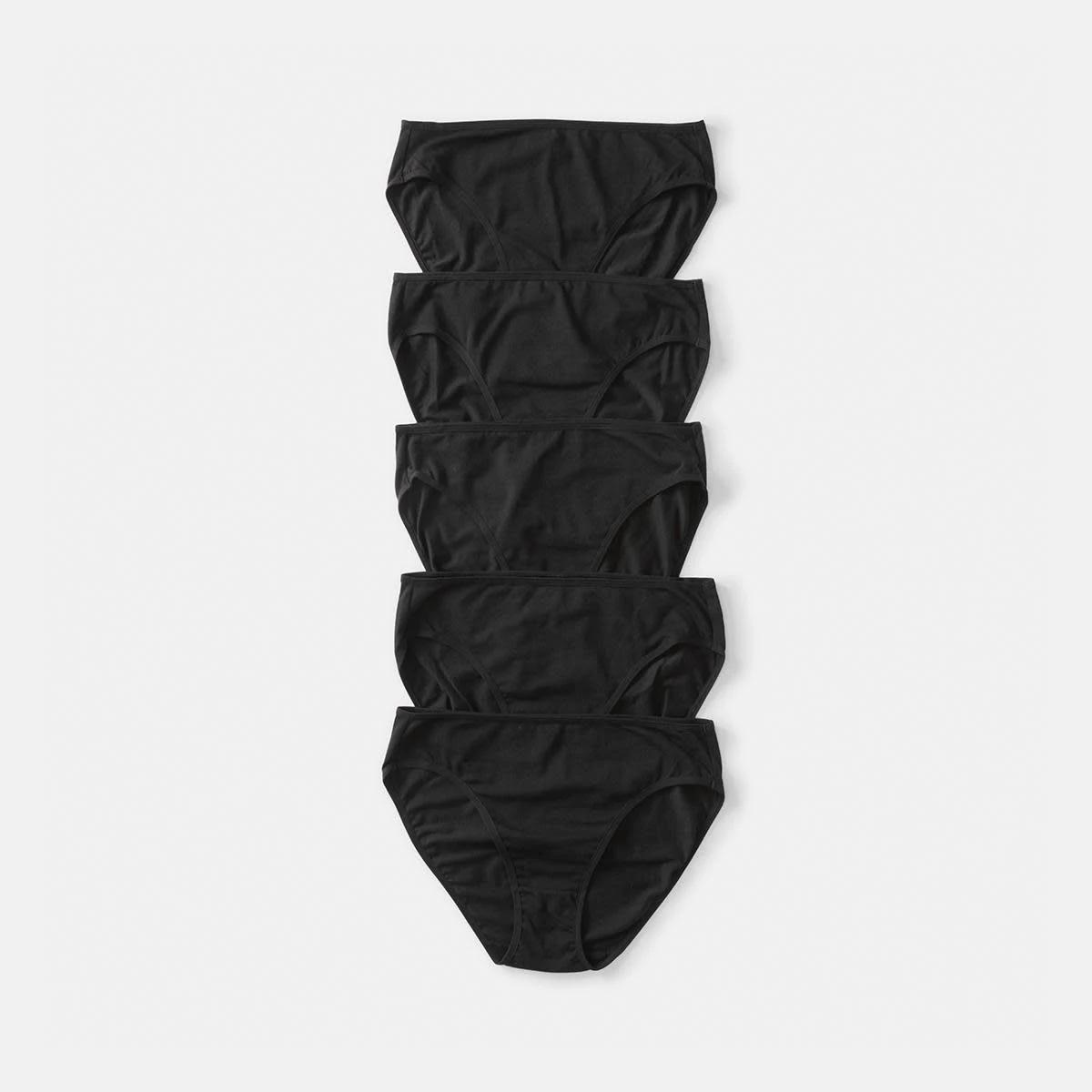 1 5 Pack Cotton Stretch Hi-Cut Briefs BLACK, 1 of 6