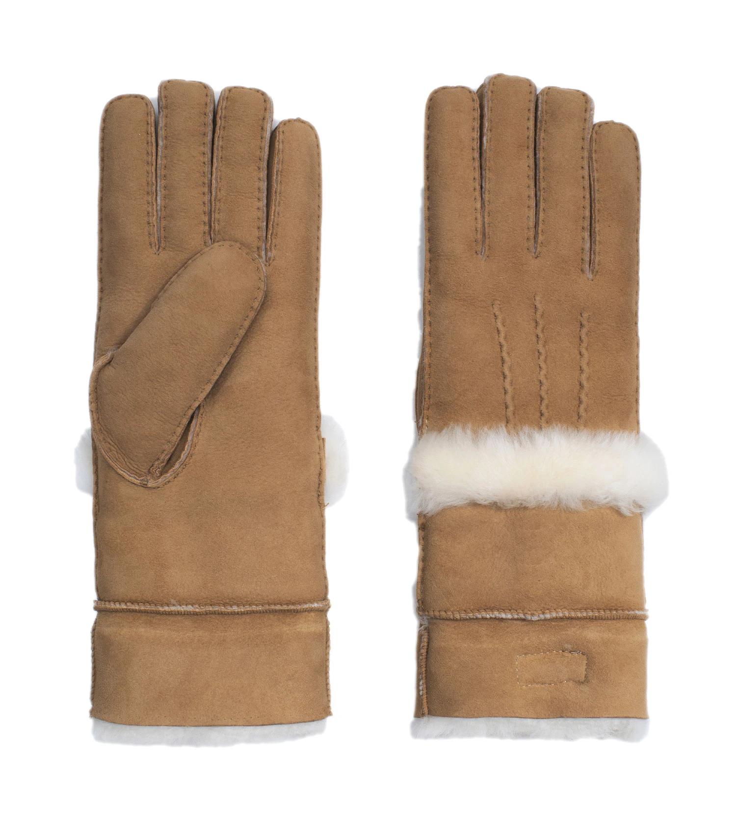 1 Australian Shepherd UGG Puni Fluffy Shearling Gloves CHESTNUT, 1 of 5