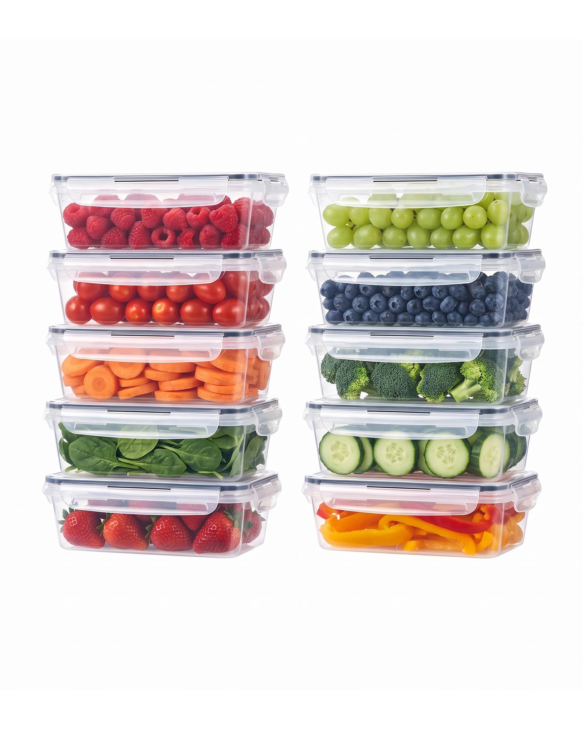 ZUNI 10 PCs Food Storage Containers BPA-Free Leak Proof with Labels ...