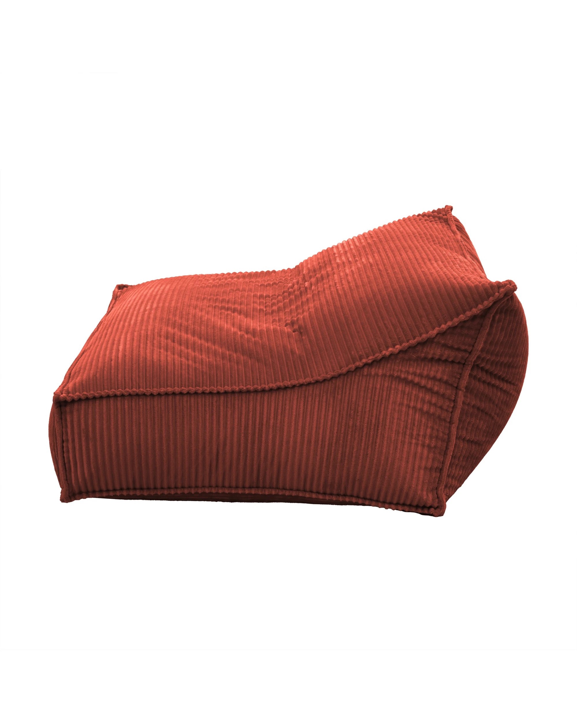 5 Cadence & Co. Wilde Ribbed Luxe Fleece Double Sofa Bean Bag Lounge Cover - Rust Red, 5 of 8