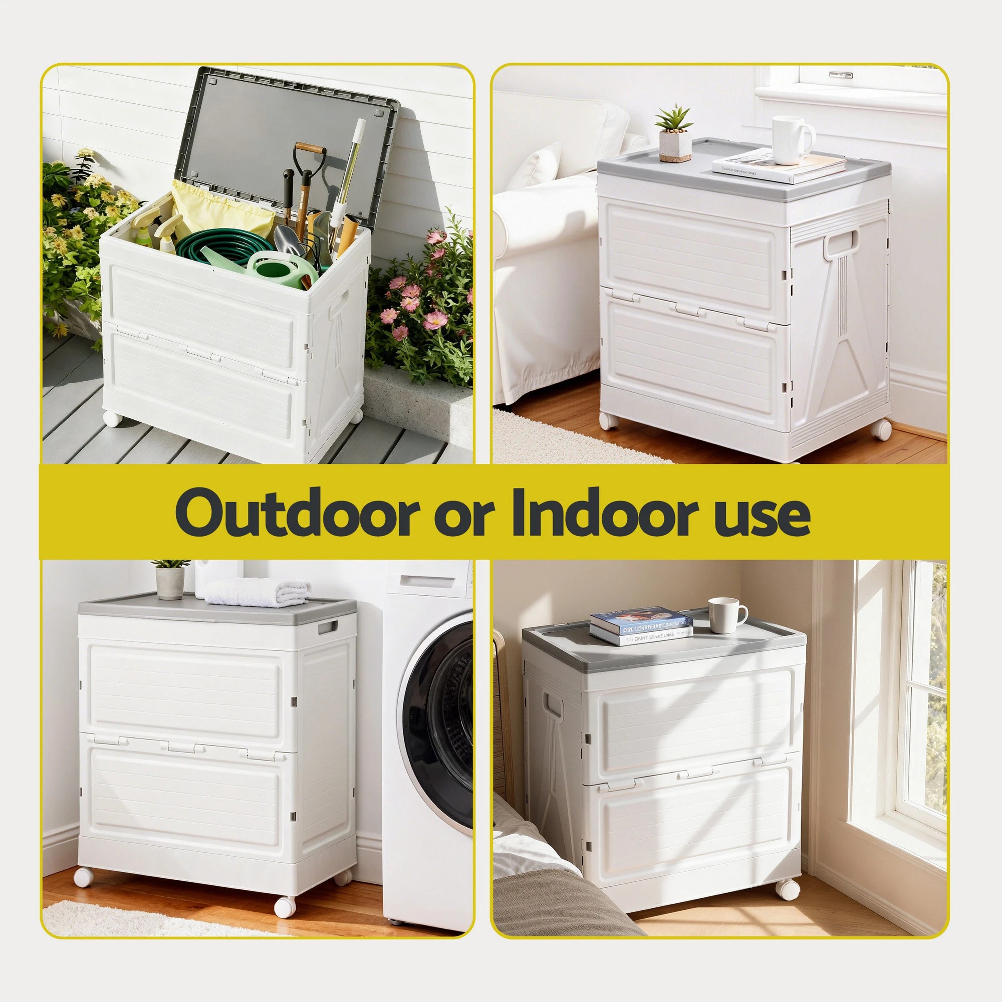 5 Gardeon 159L Outdoor Storage Box Stackable Cupboard Camping Organizer - Beige, 5 of 6