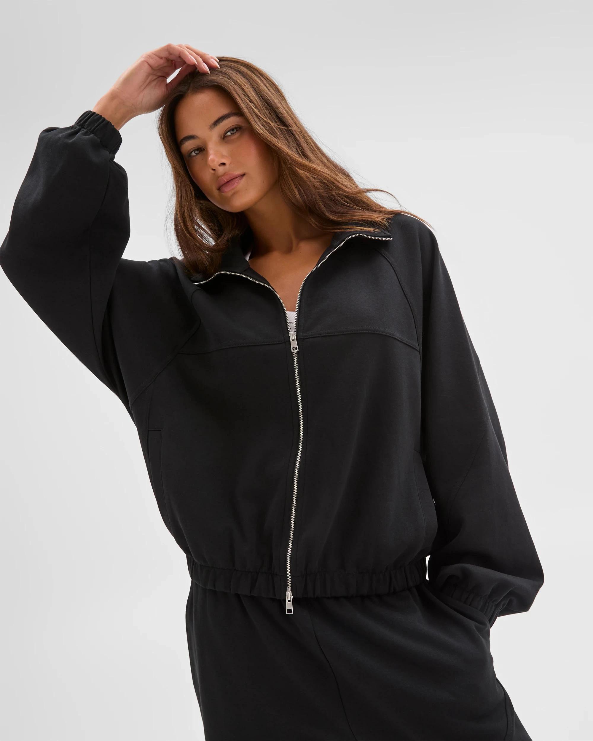 4 Lily Loves Australian Cotton Blend Zip Through Jumper BLACK, 4 of 6