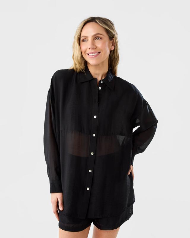 Long Sleeve Oversized Sheer S