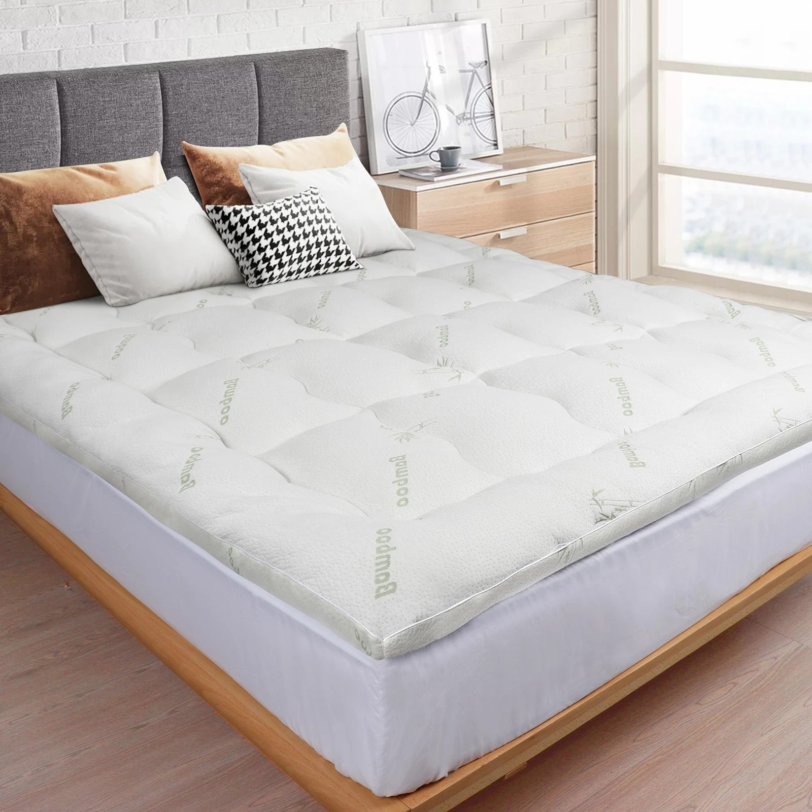 5 Starry Eucalypt Bamboo Fibre Pillowtop Mattress Topper Underlay Pad 7.5cm - King Bed, 5 of 5
