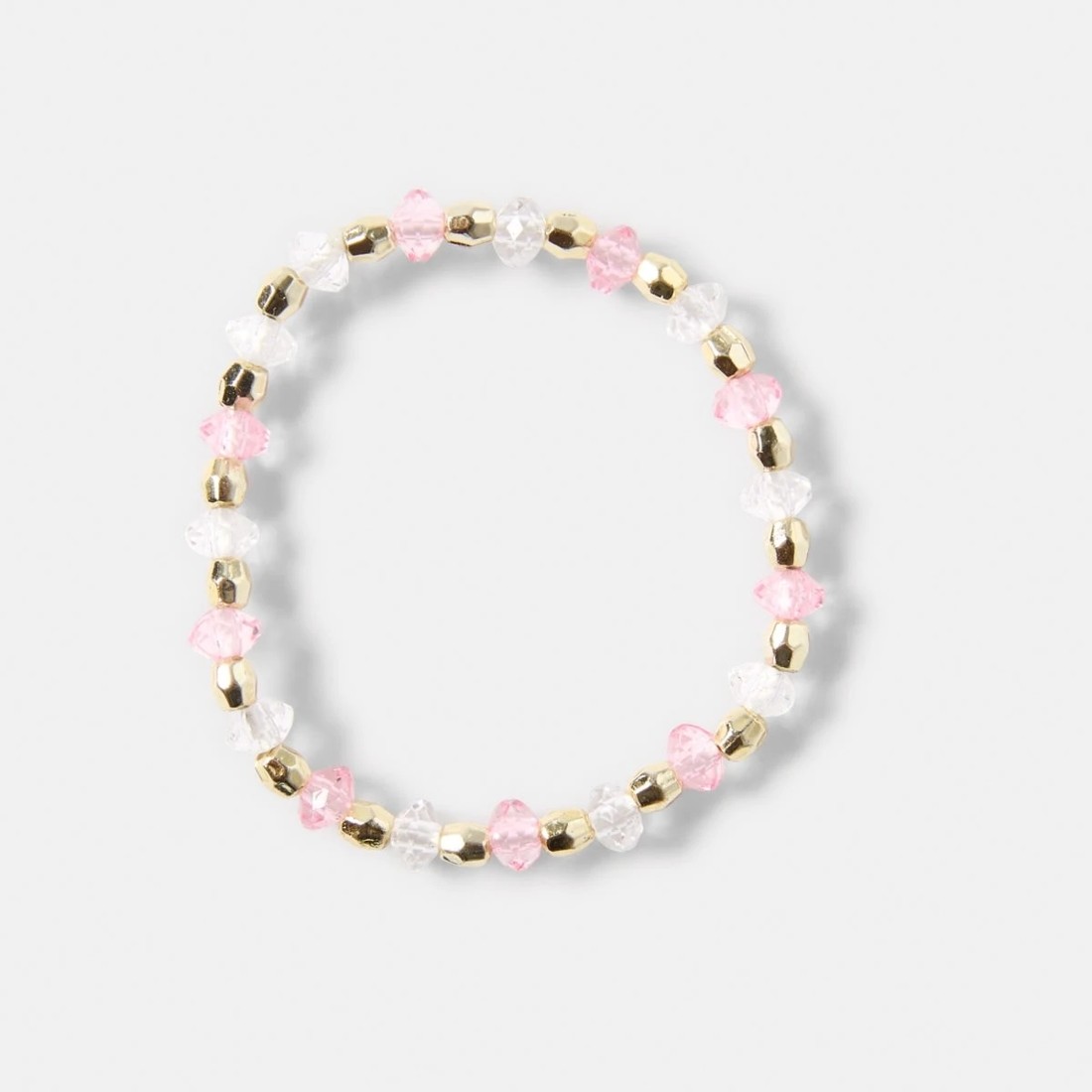 2 3 Pack Faux Pearl Bracelets - White, Pink and Gold Tone, 2 of 5