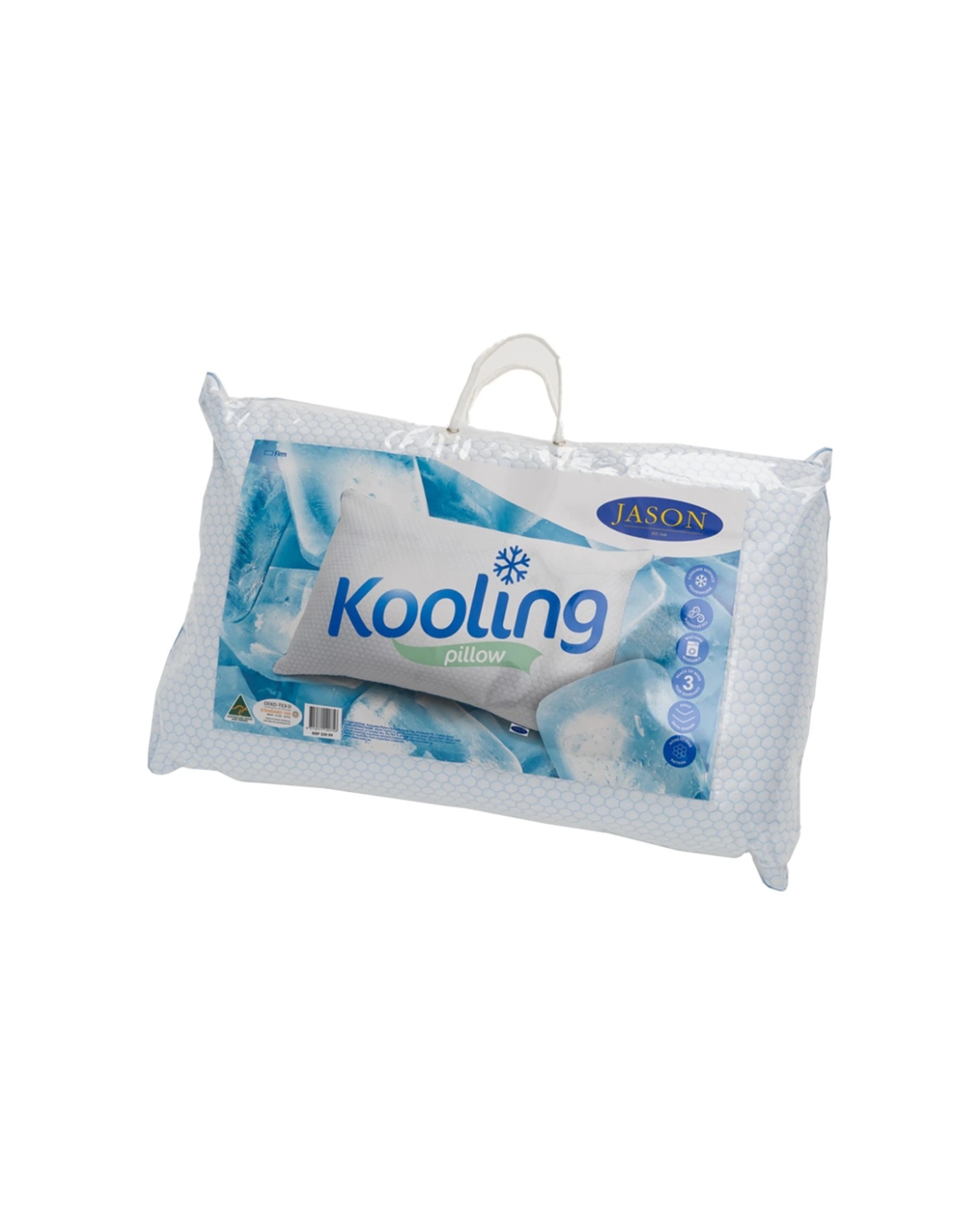 2 Jason Kooling Firm Pillow Cooling Knitted Polyethylene Surface Standard 2PK - White, 2 of 3