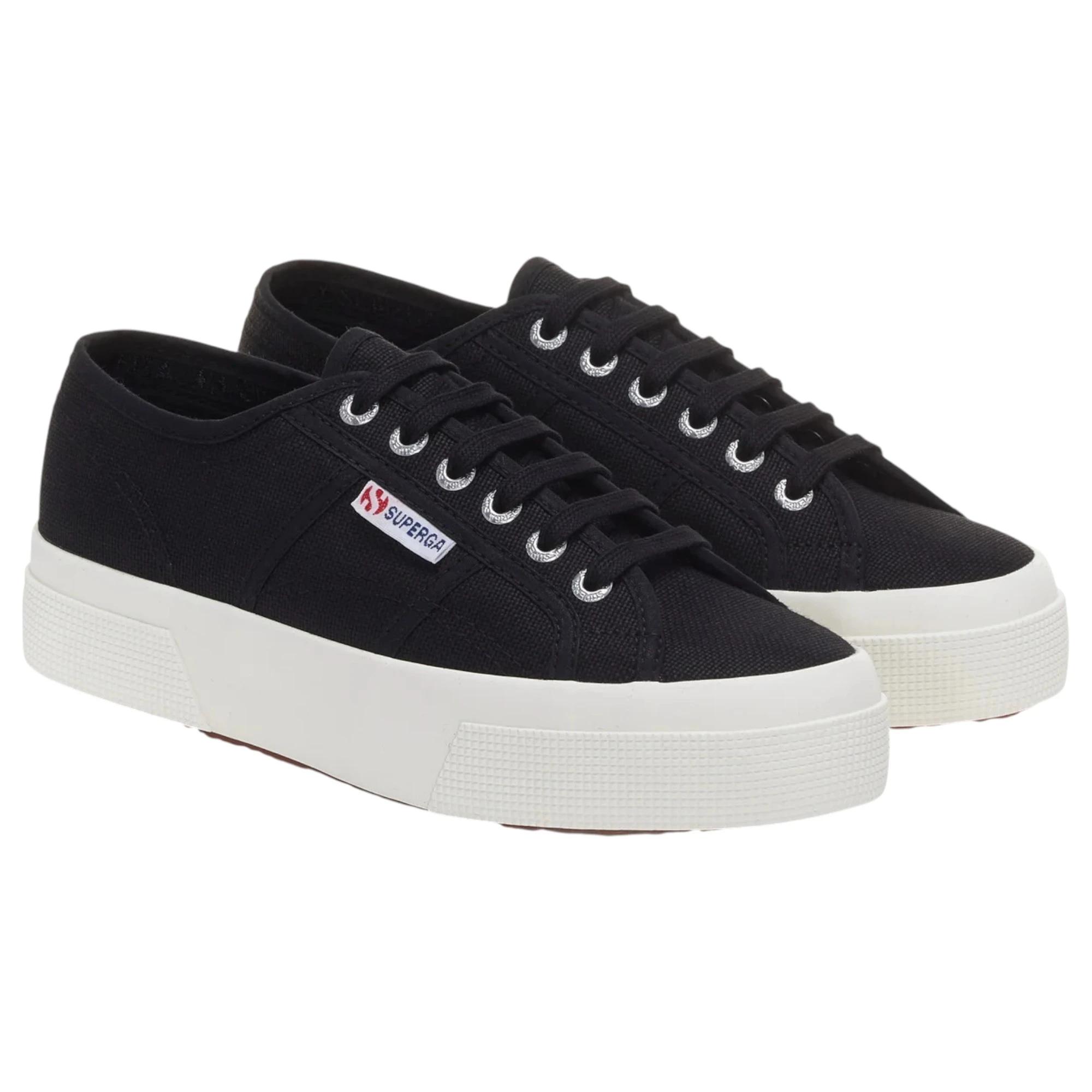 2 Superga Unisex 2740 Platform Black Casual Shoes BLACK, 2 of 5