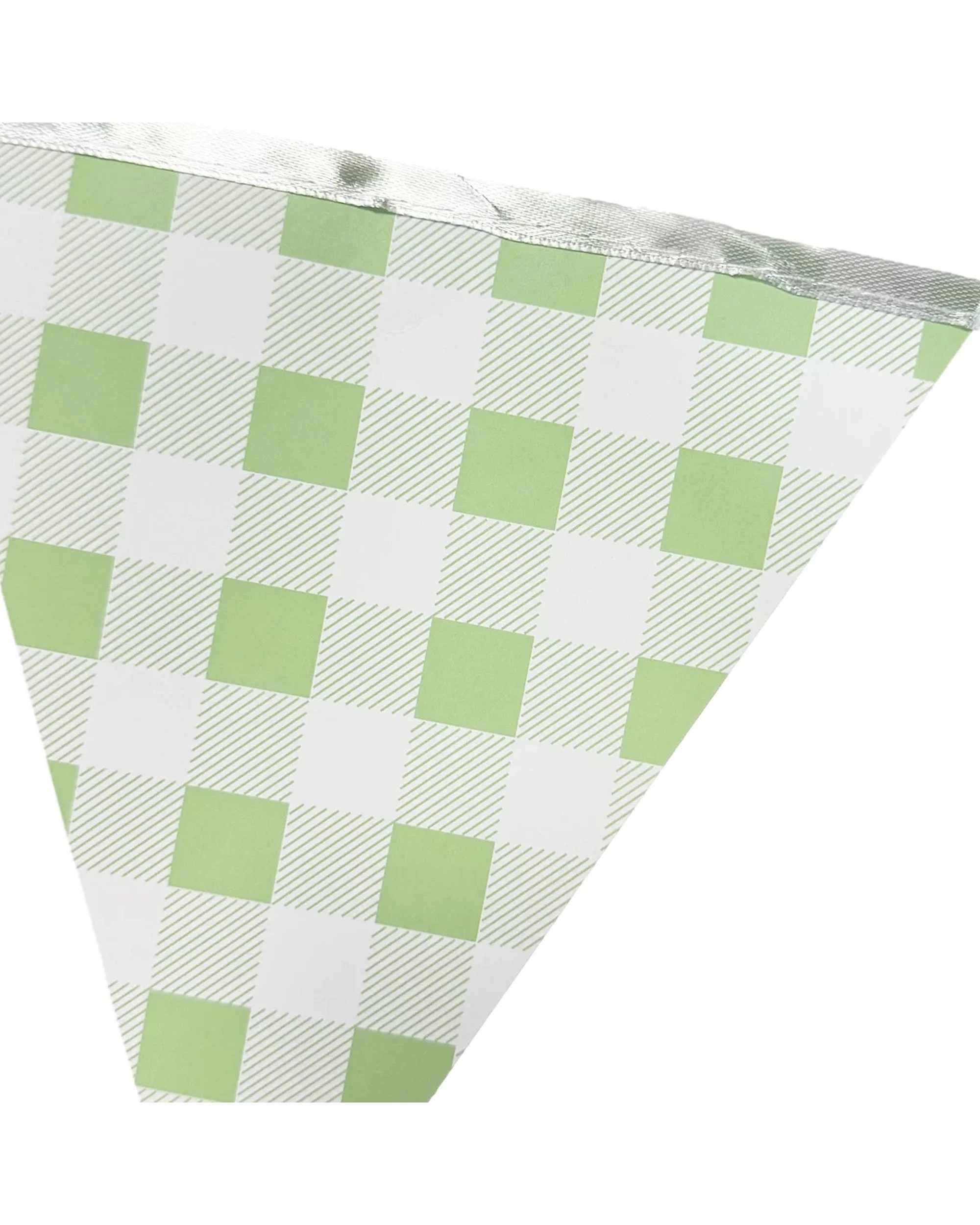 3 Partyrama Gingham Flag Banner 3.5m - Green, 3 of 5