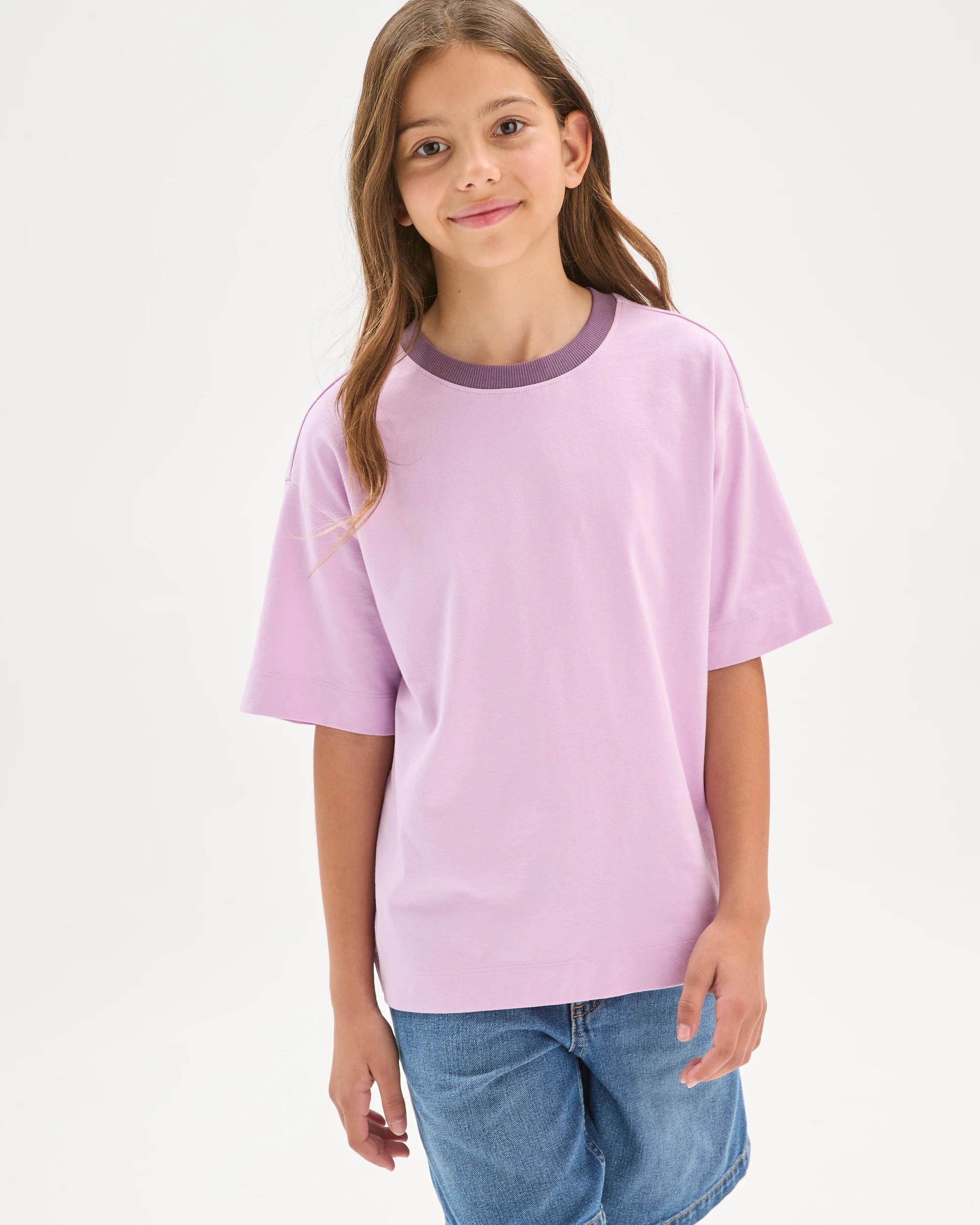 2 Target Kids Organic Cotton Heavyweight Oversized Washed T-Shirt PURPLE, 2 of 7