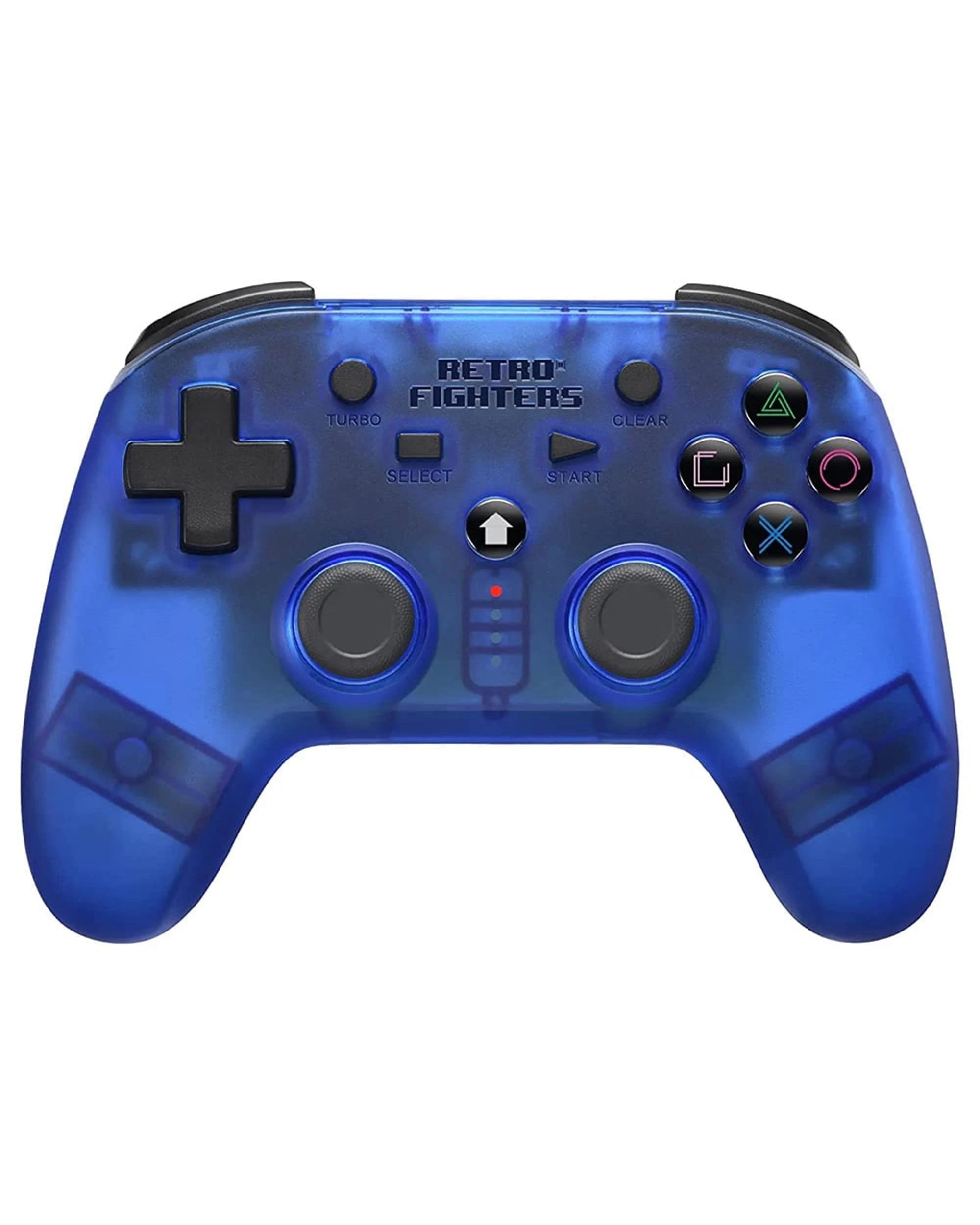 1 Retro-Fighters Defender Next-Gen PS1, PS2, PS3, PS Classic, Switch and PC Wireless Controller - Transparent Blue - Blue, 1 of 6