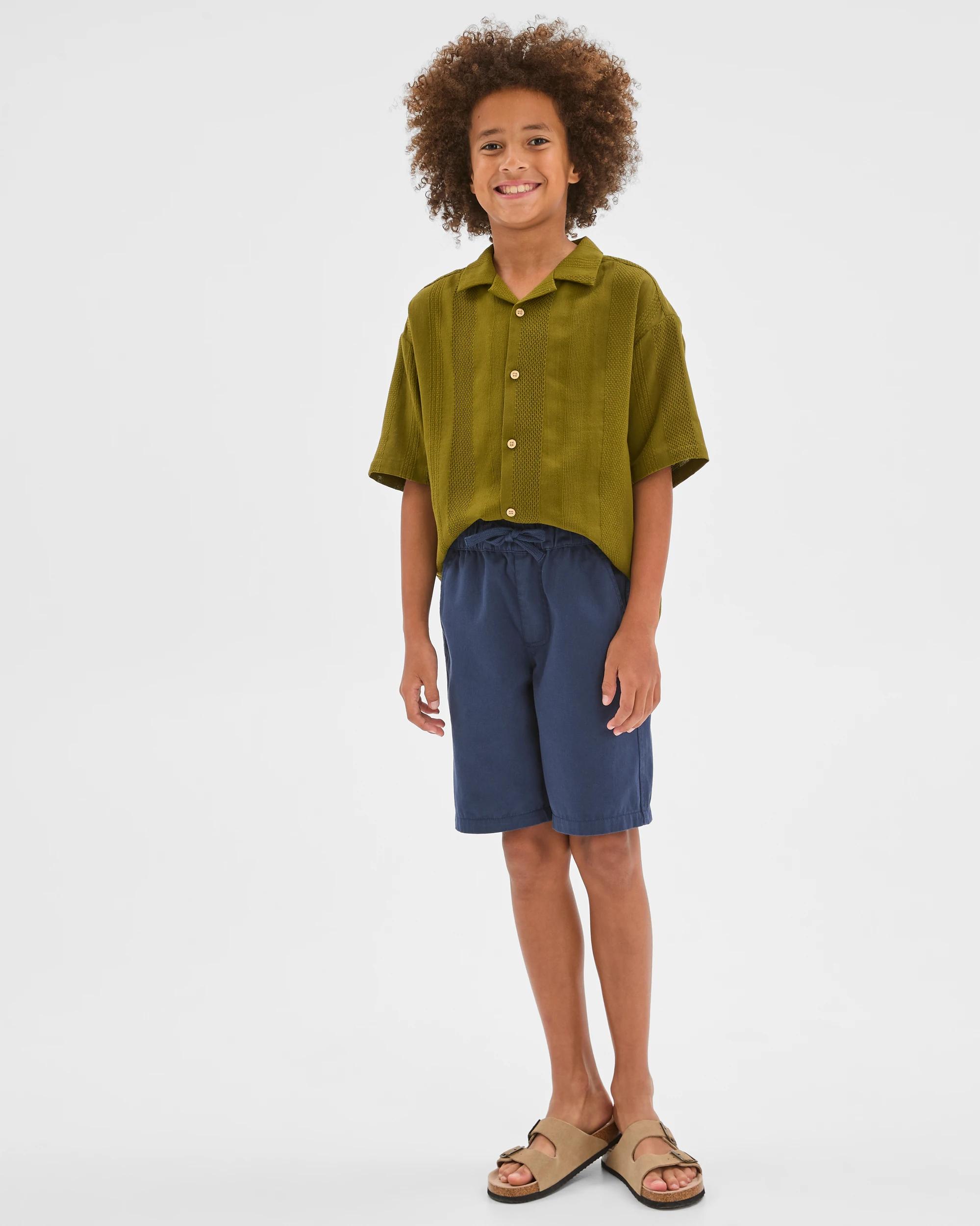 1 Target Kids Elastic Waist Chino Shorts NAVY, 1 of 6