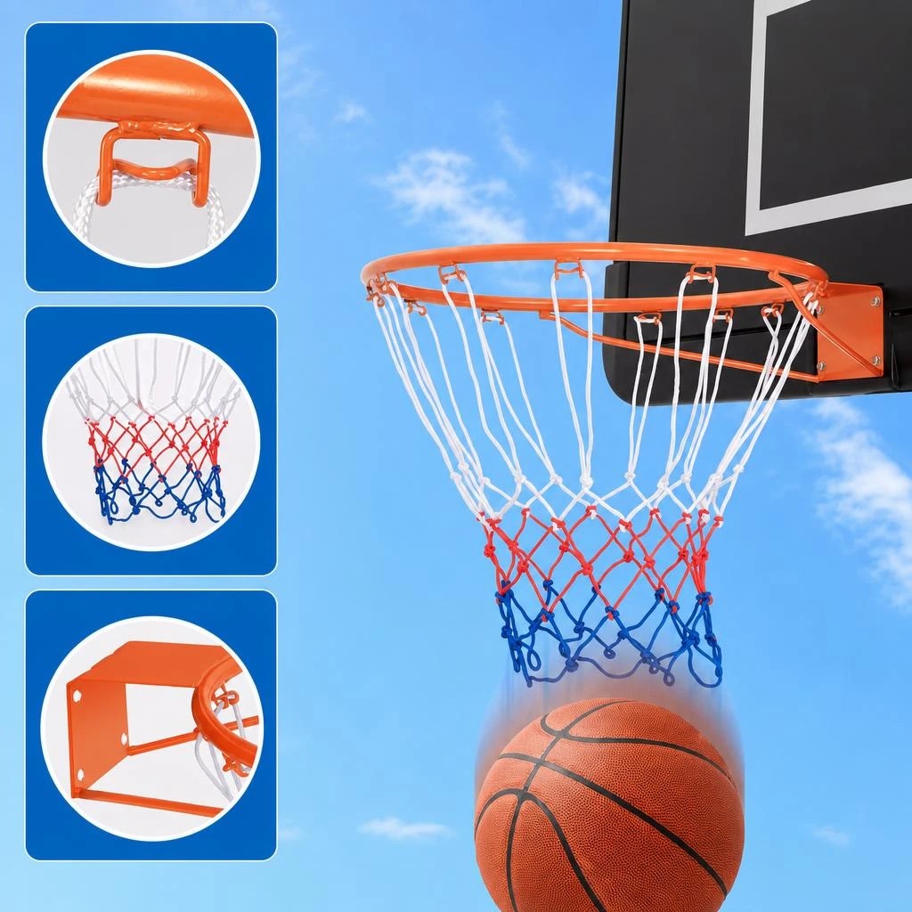 5 Costway 38CM All Weather Basketball Hoop Goal Rim Replacement Indoor Outdoor Wall Door Mounted, 5 of 6