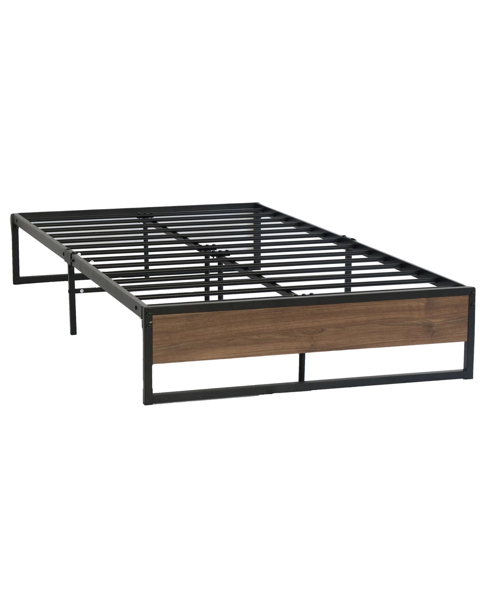1 Artiss Bed Frame Metal Frame Bed Base OSLO - Black, 1 of 5