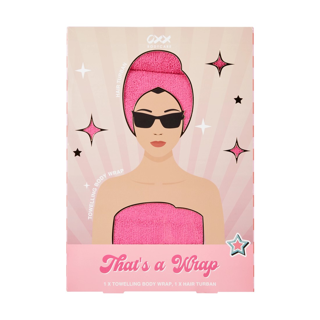 1 OXX Bodycare Hair Turban and Body Wrap Set, 1 of 6