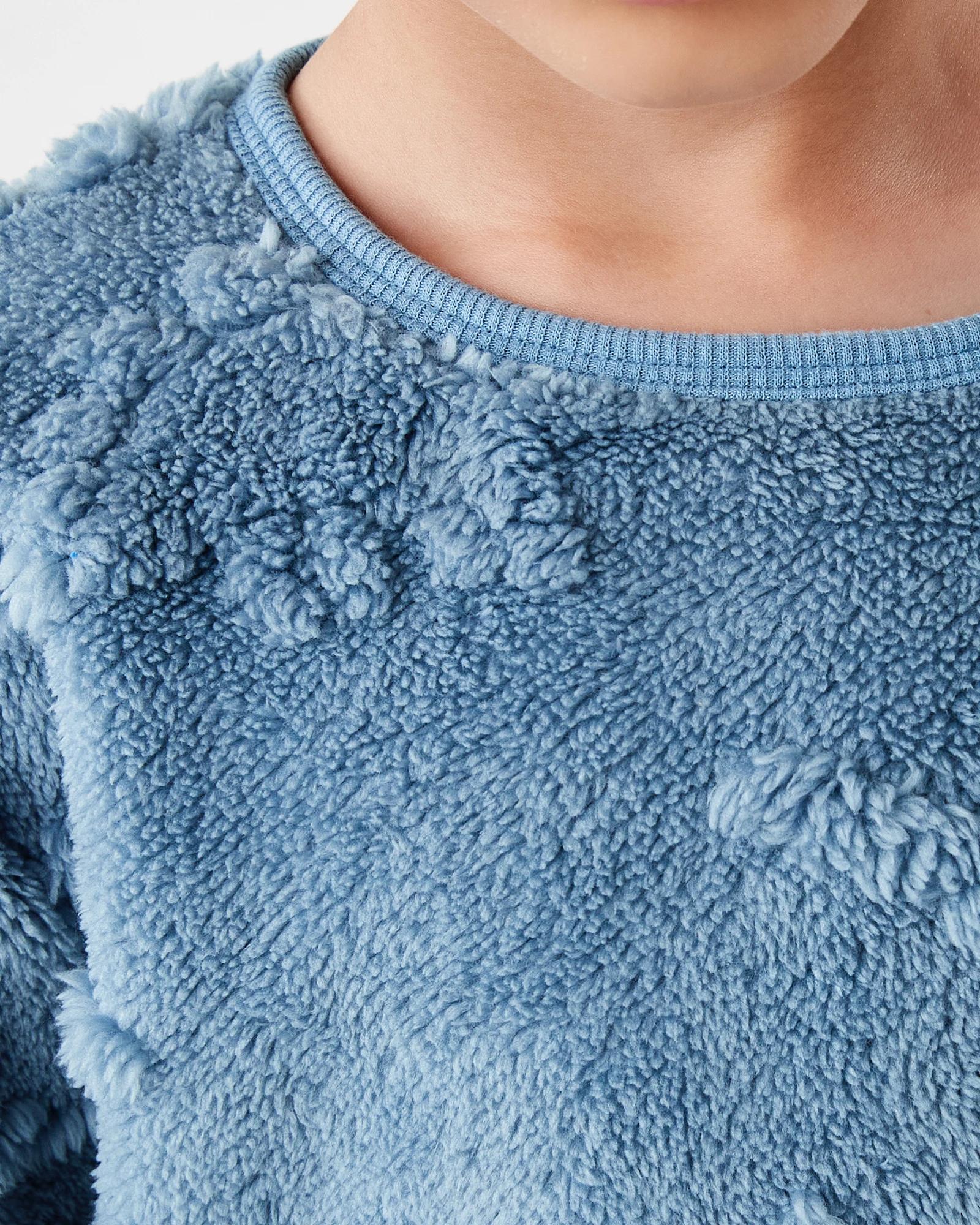 5 Embossed Fluffy Pyjama Set Blu Dno, 5 of 7