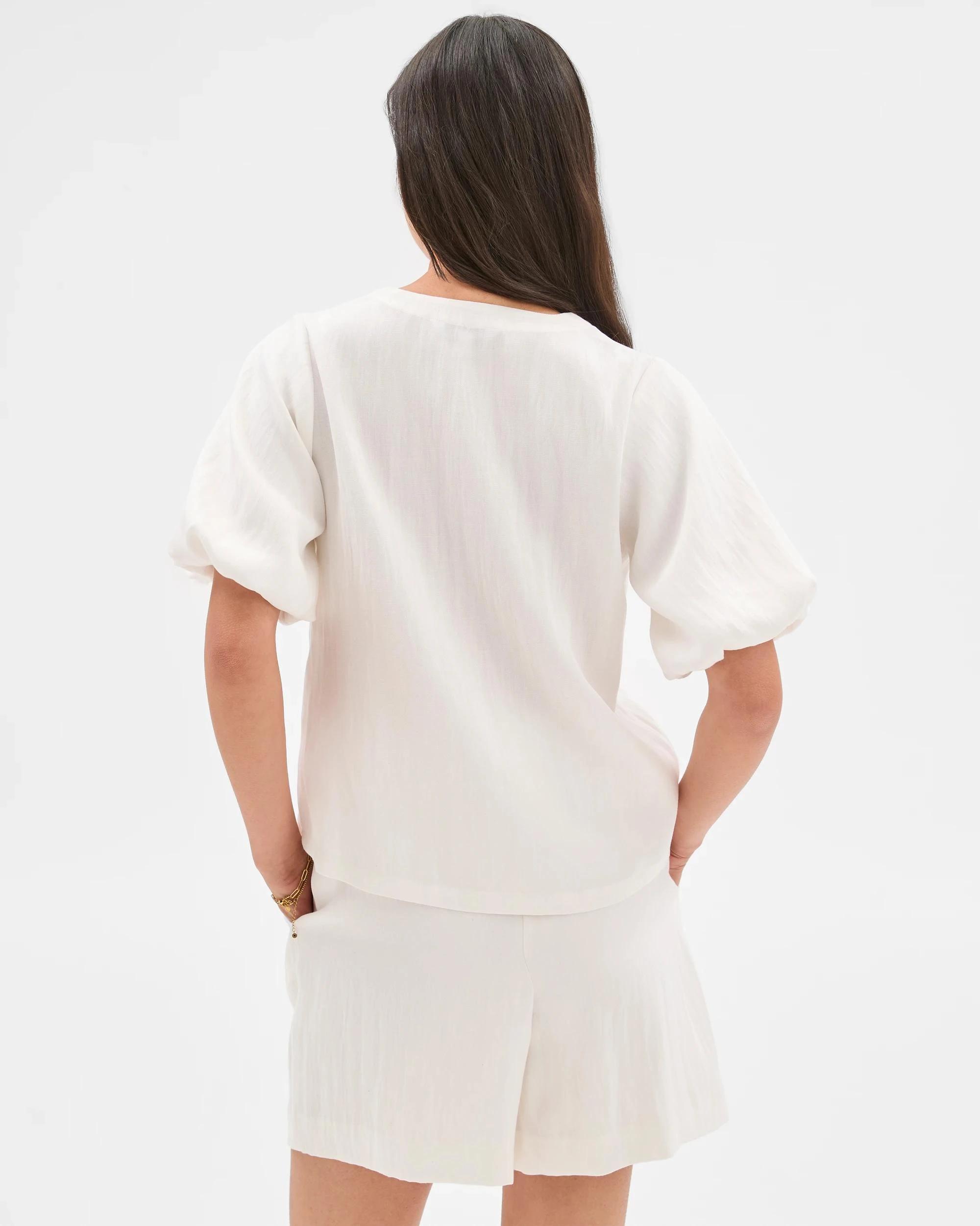 6 Puff Sleeve Blouse - Preview CLOUD DANCER, 6 of 6