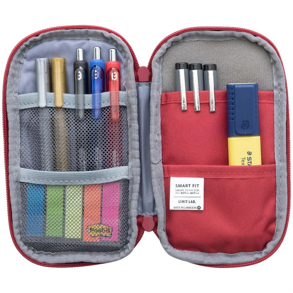 2 Smart Fit Single Zip Compact Pencil Case Red, 2 of 3