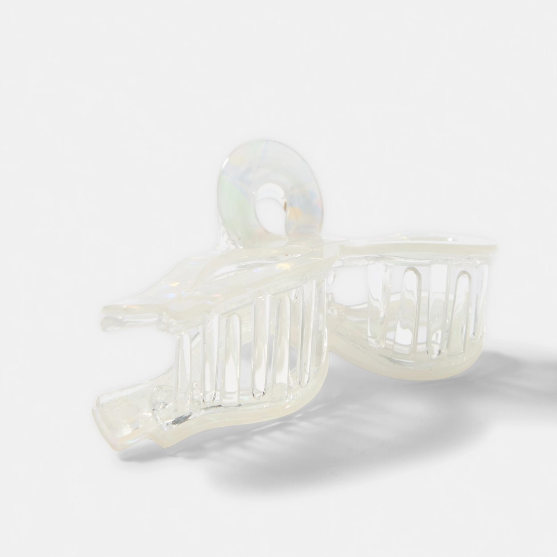 2 White Large Acetate Bow Claw Hair Clip, 2 of 3