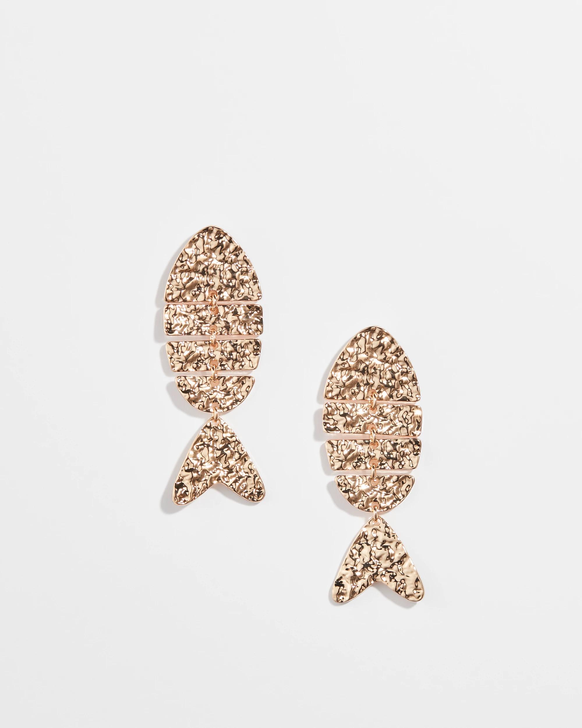 1 Target Sardine Statement Drop Earrings GOLD, 1 of 1