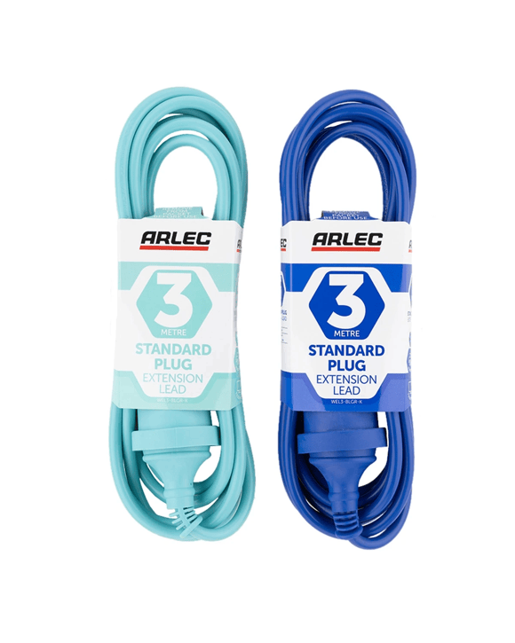 3m Arlec Standard Plug Extension Lead - Assorted