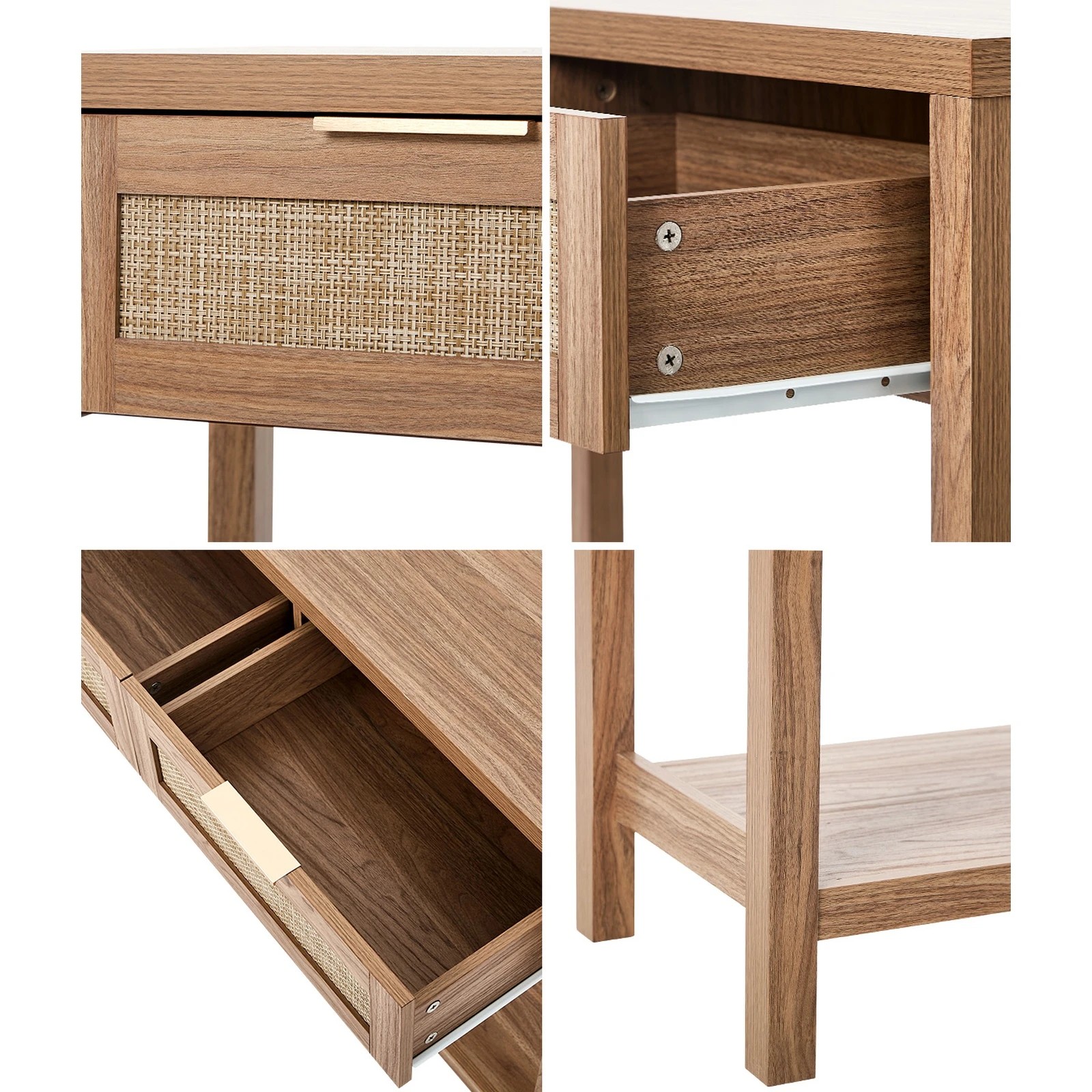 5 Oikiture Console Table 2 Drawers Entry Table Hallway Display Shelf - Natural, 5 of 10