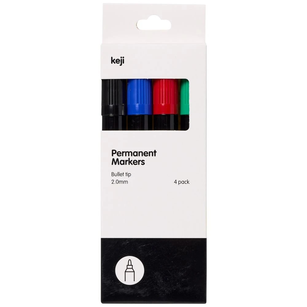 1 Keji Permanent Markers Assorted 4 Pack, 1 of 1
