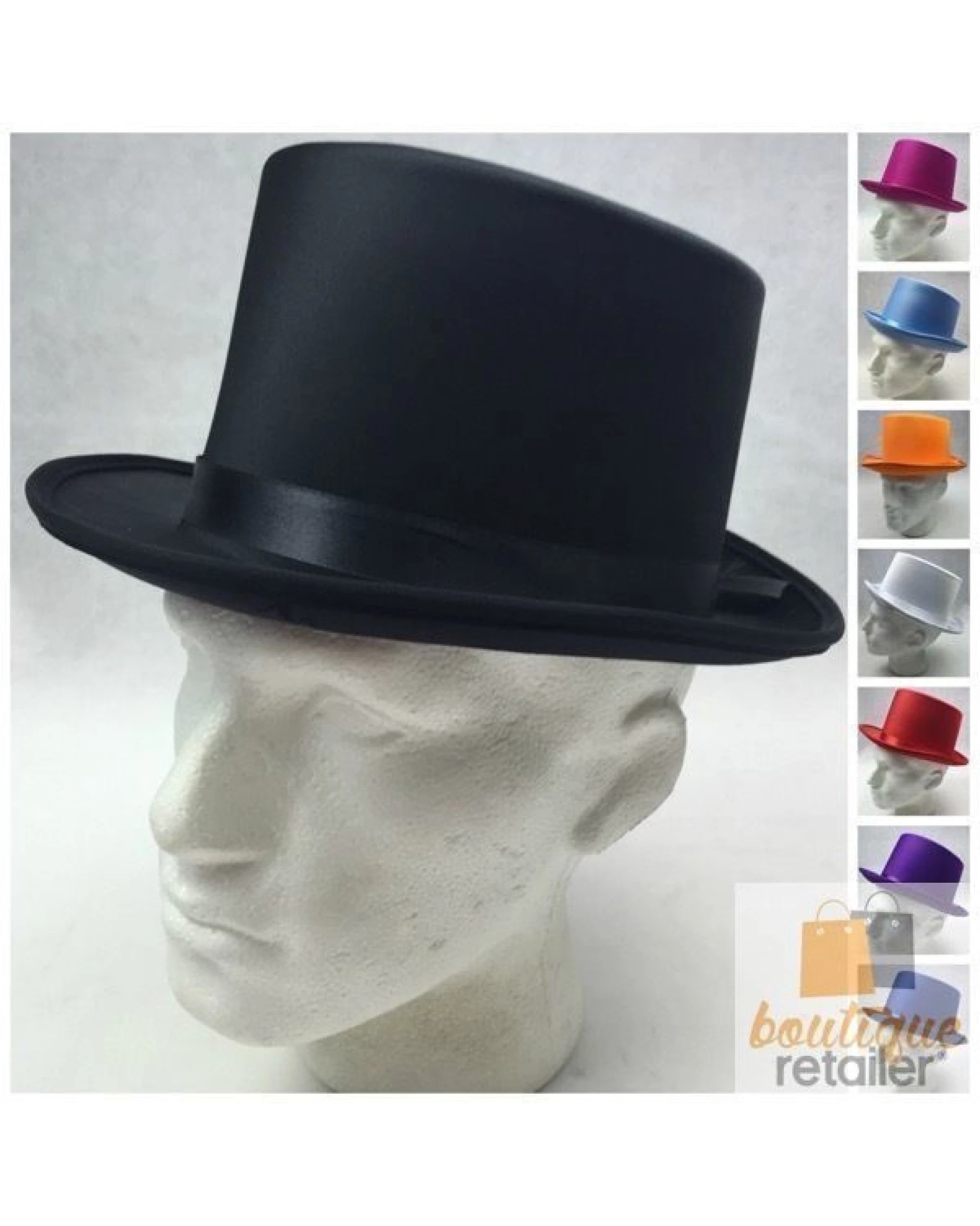 3 BR Costumes Satin Top Hat for Costume Parties - Bulk Pack of 6, 3 of 3