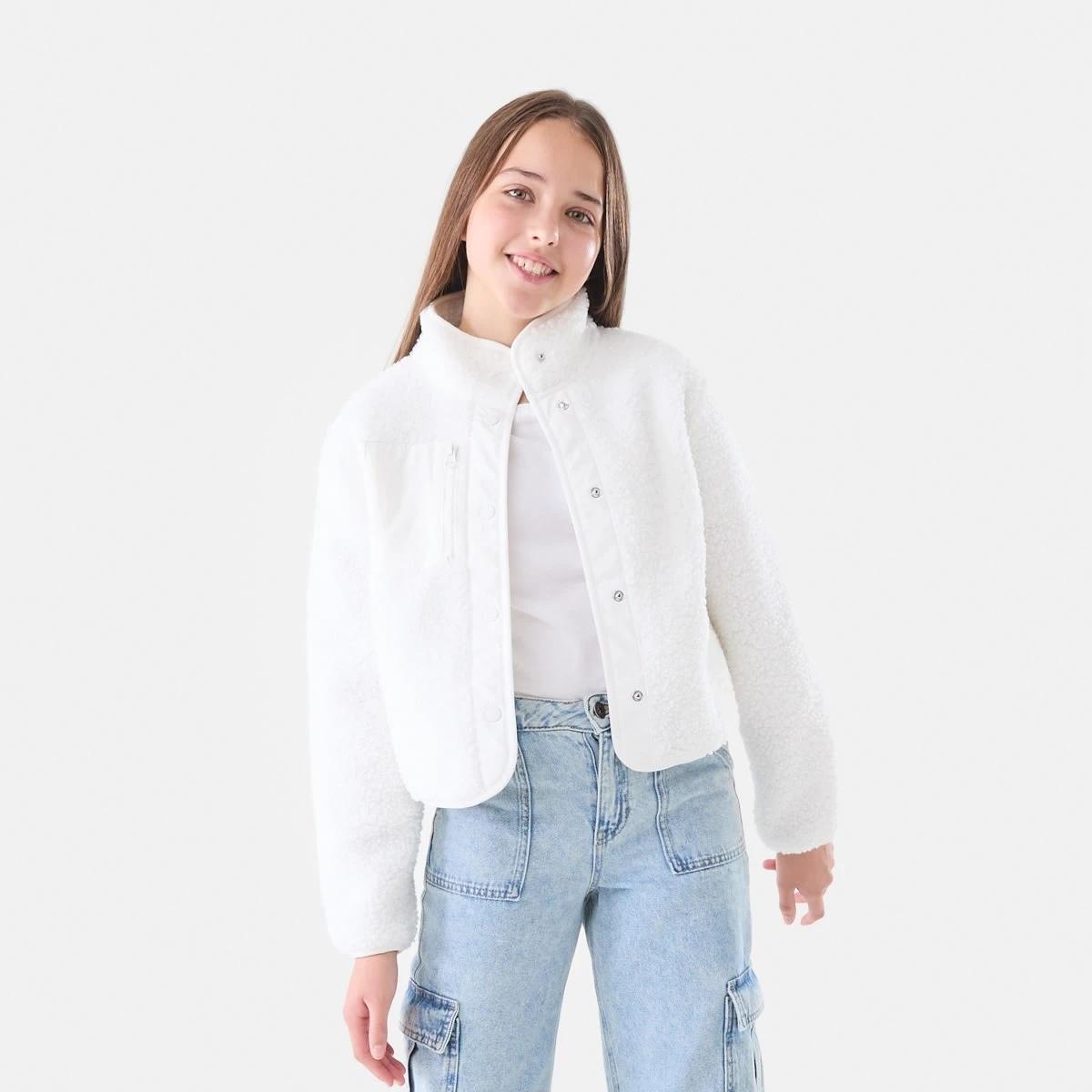 1 Teddy Fleece Jacket Snw White, 1 of 6