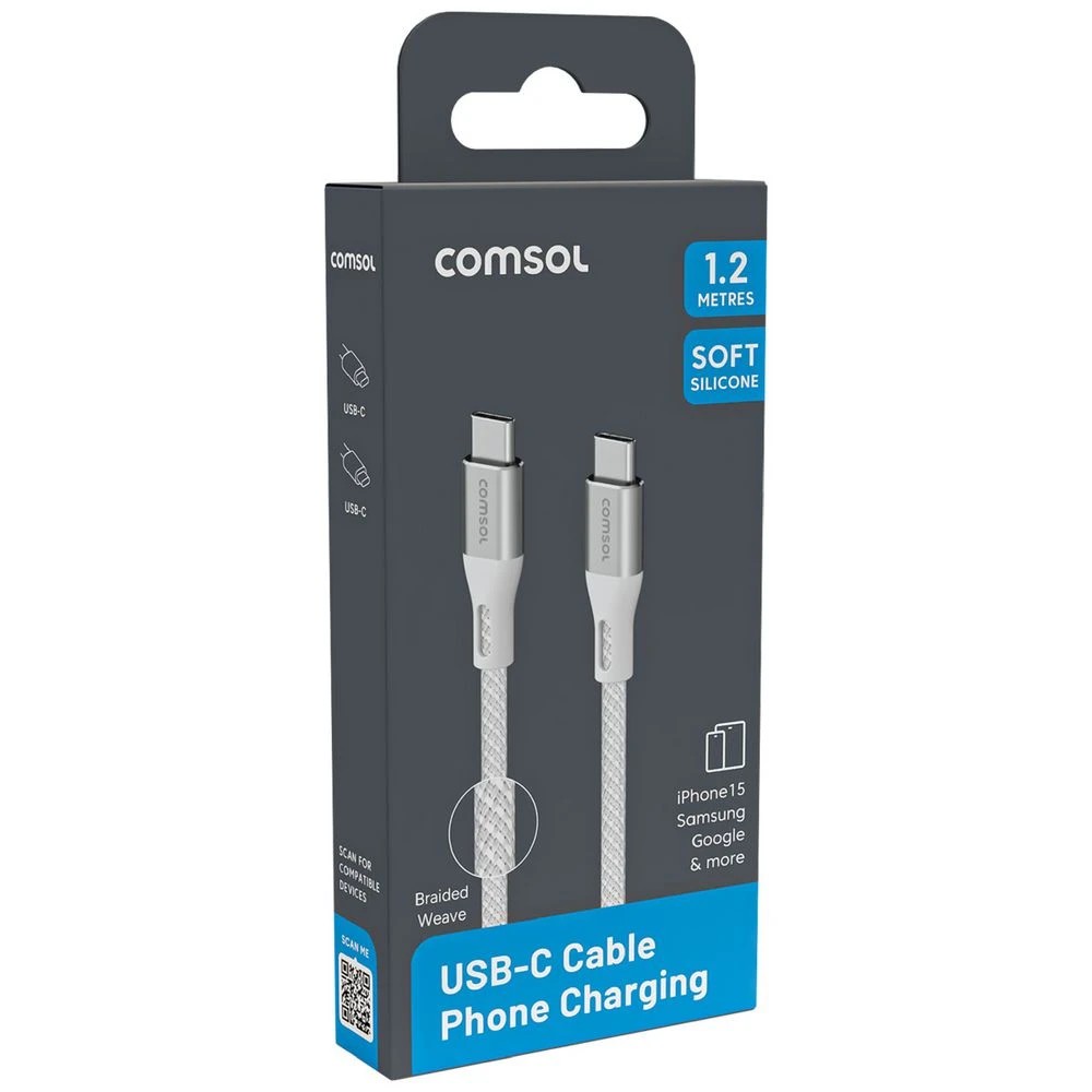 2 Comsol USB-C Cable 1.2m White, 2 of 4