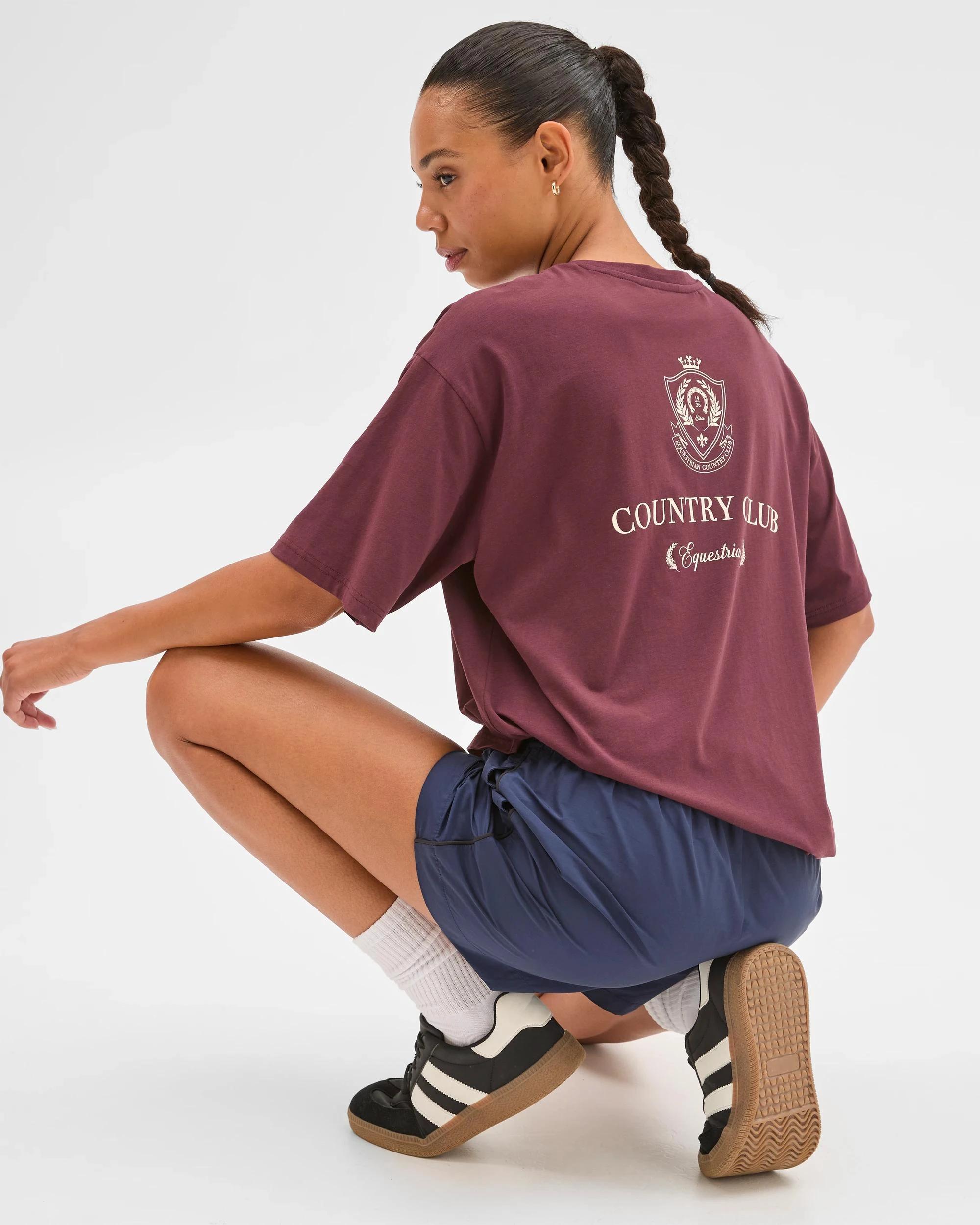 2 Target Active Active Australian Cotton Blend Oversized Graphic T-Shirt WINE/EQUESTRIAN CLUB, 2 of 6