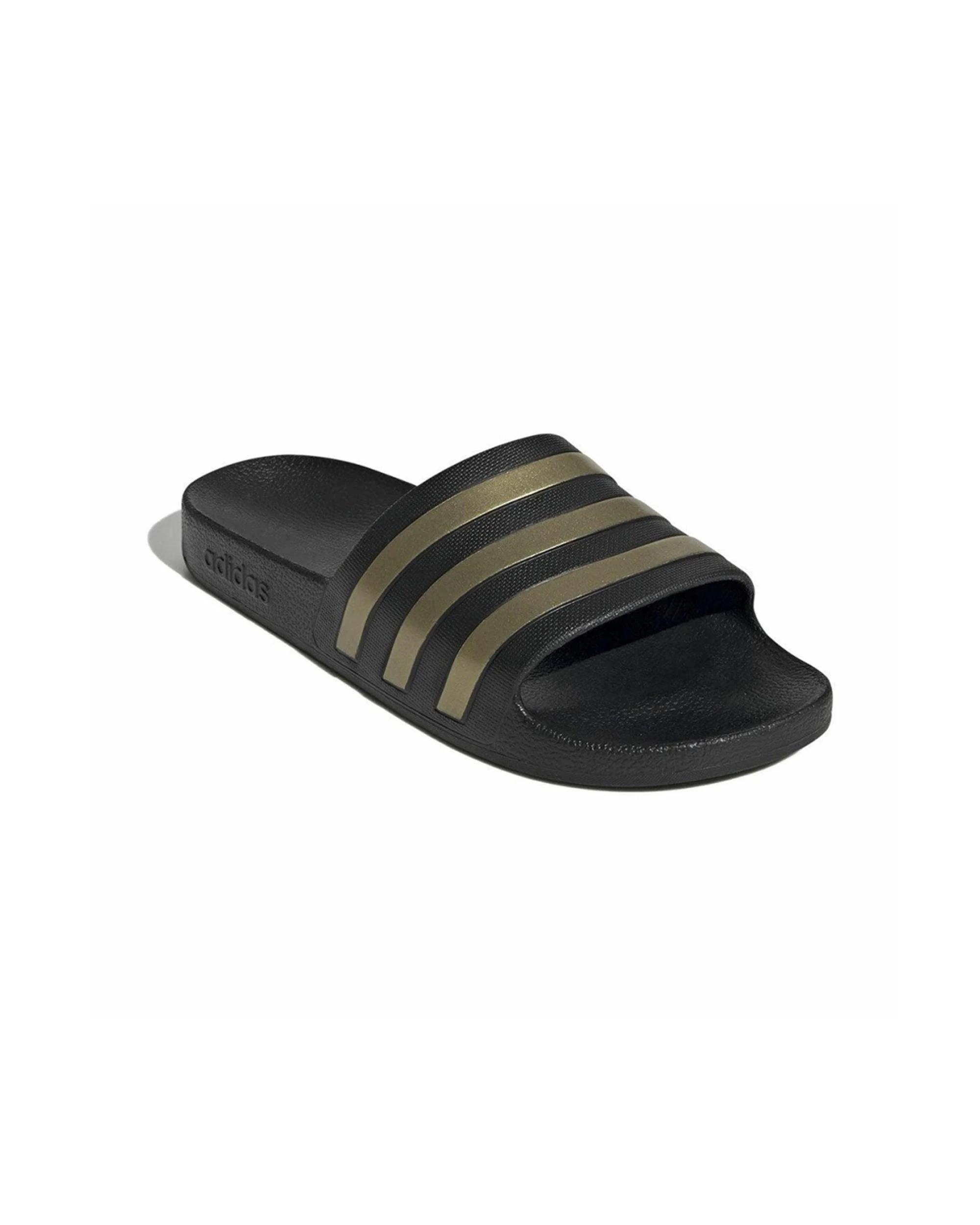 1 Adidas Adilette Aqua Slides Lightweight Quick Dry BLACK/GOLD, 1 of 4