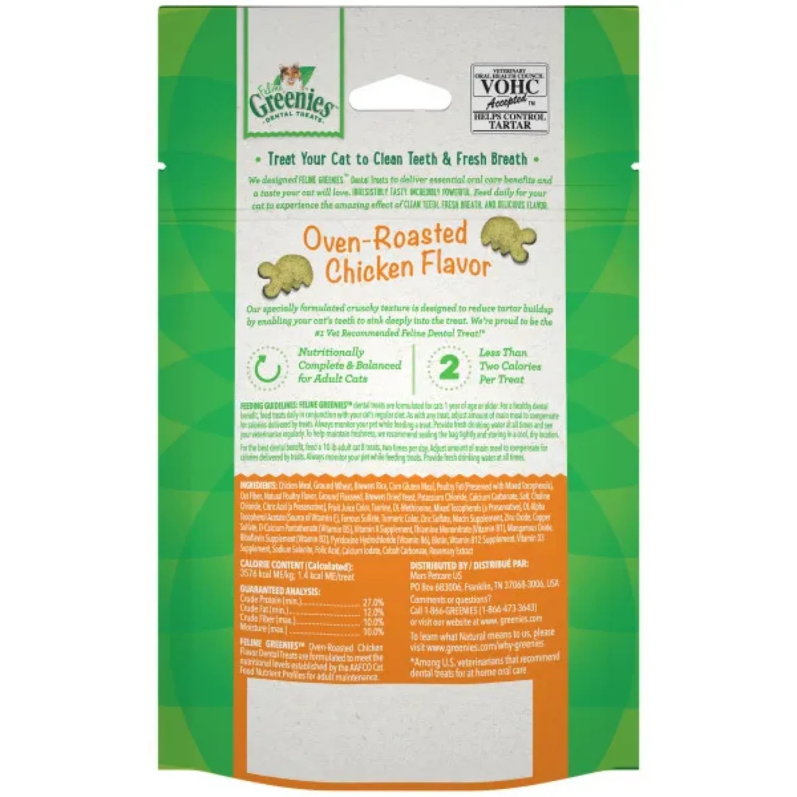 2 Greenies Cat Treats Dental Oven-roasted Chicken 60g - Oven Roasted Chicken Flavour / 60g, 2 of 2