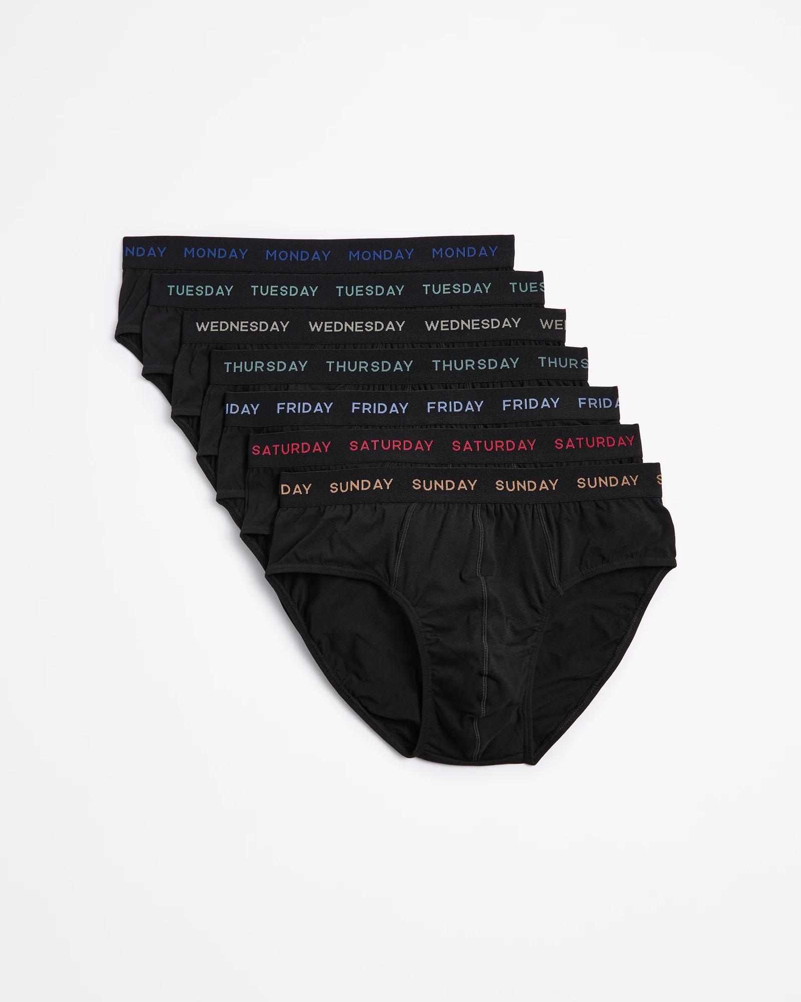 1 7 Pack Days Of The Week Briefs - Maxx BLACK, 1 of 4