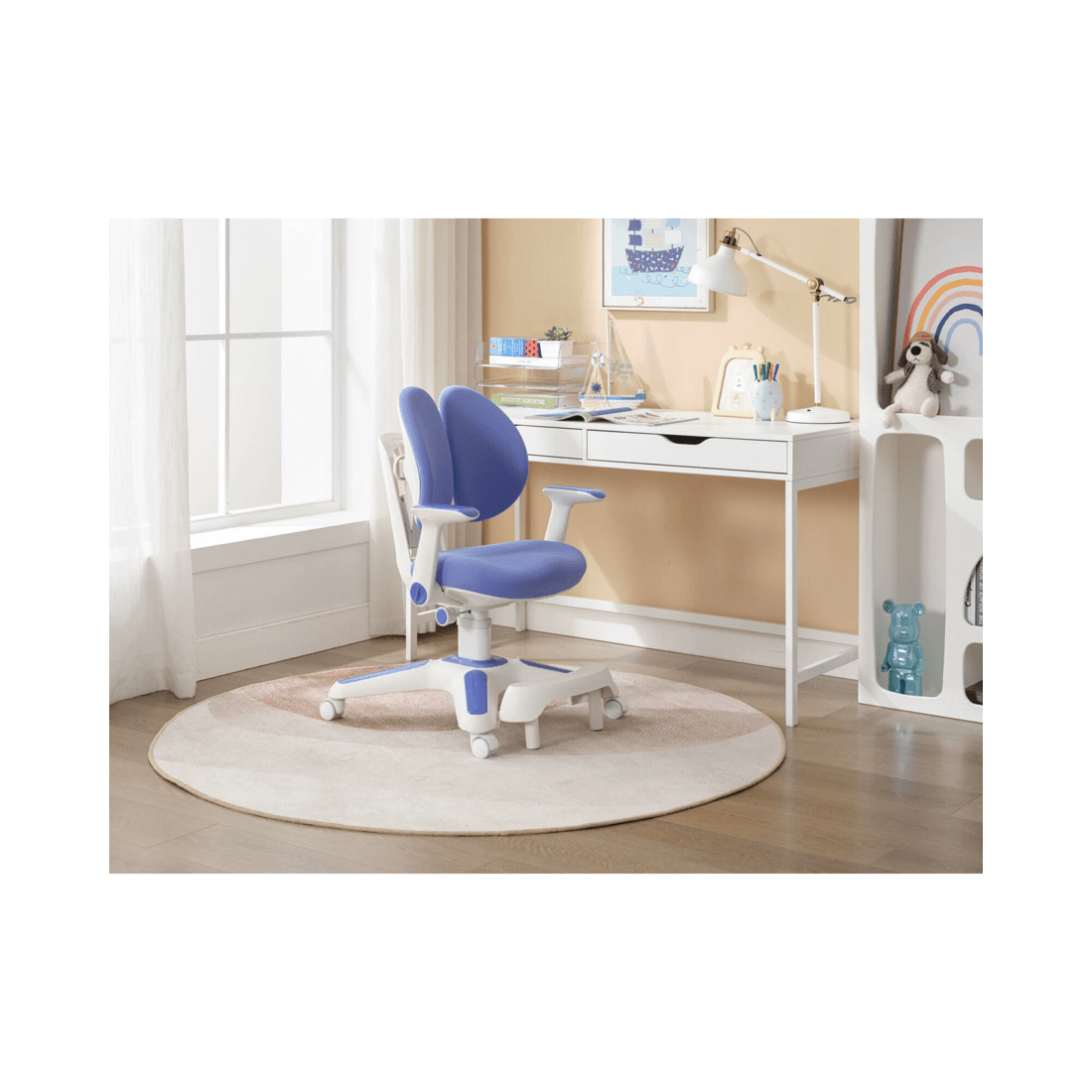 2 BR Home Kids Ergonomic Study Chair with Adjustable Electric Standing Desk, 2 of 9