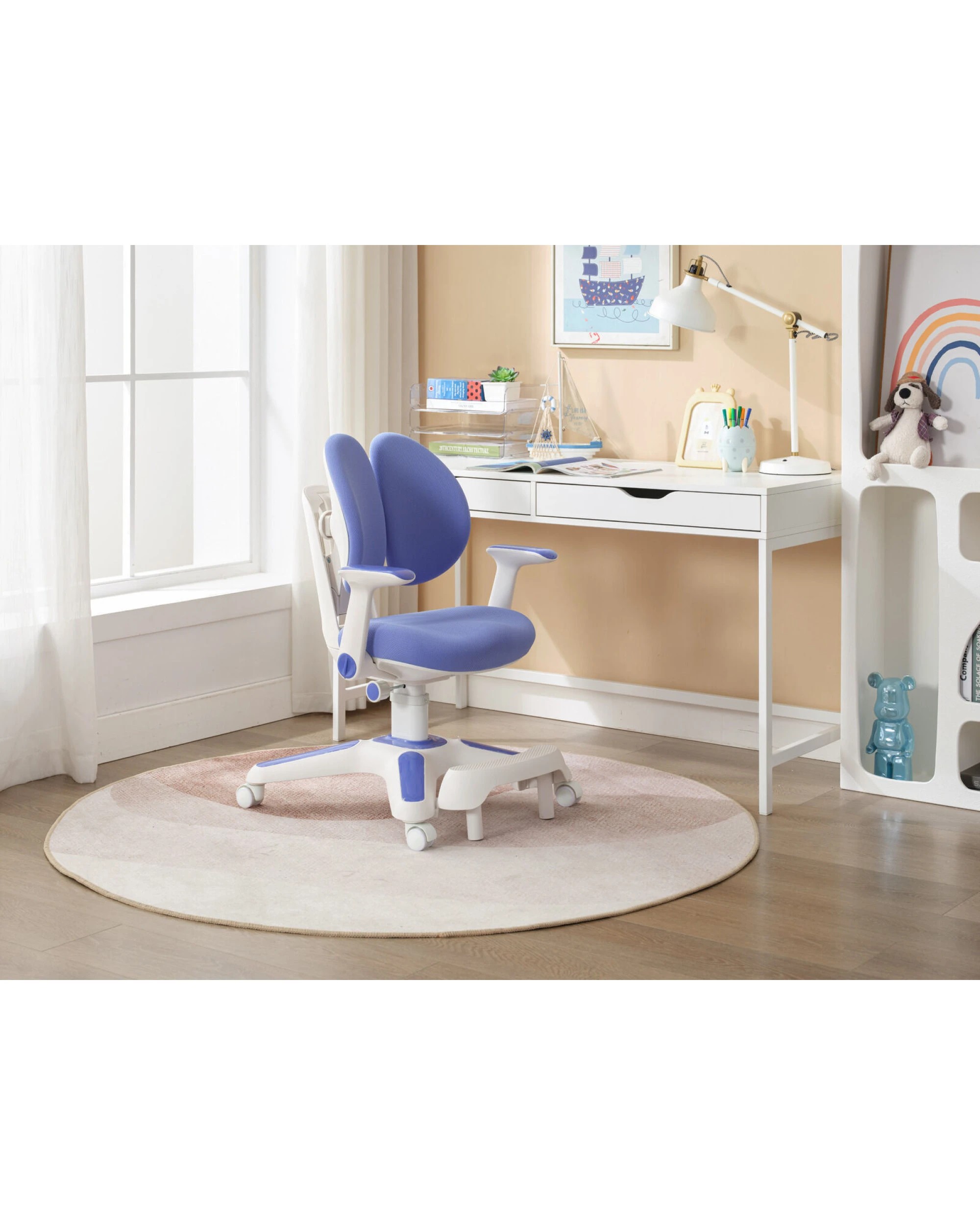 2 BR Home Kids Ergonomic Study Chair with Adjustable Electric Standing Desk, 2 of 9