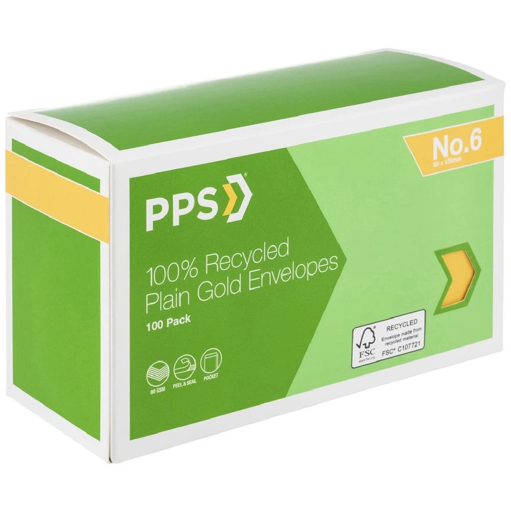 1 PPS Size 6 Gold Envelopes 100 Pack, 1 of 4